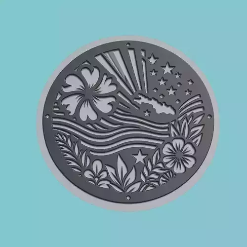 Tuvalu Map Medallion Wall Art Printer