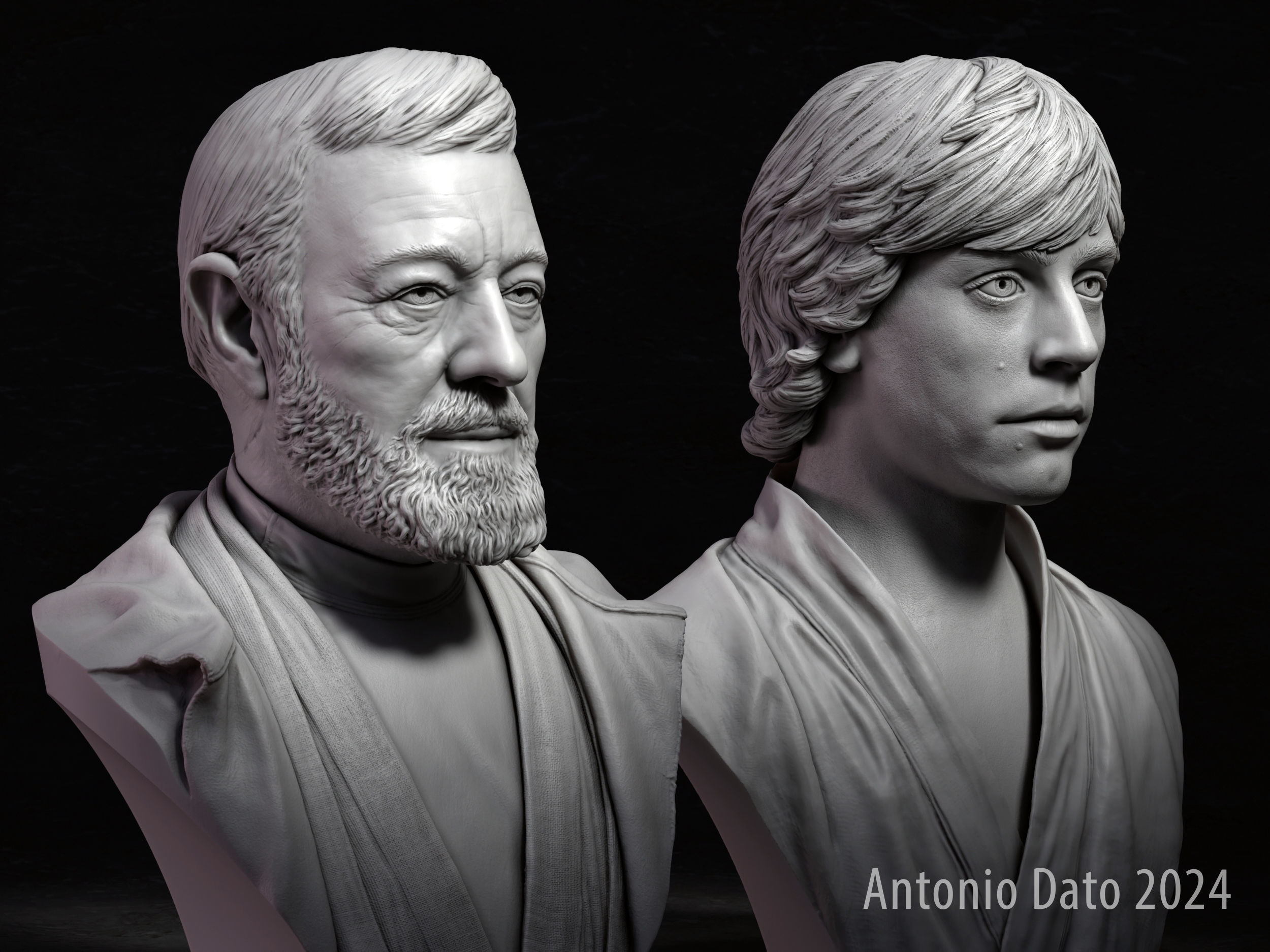 Obi Wan and Luke 3d printable bust collection _5