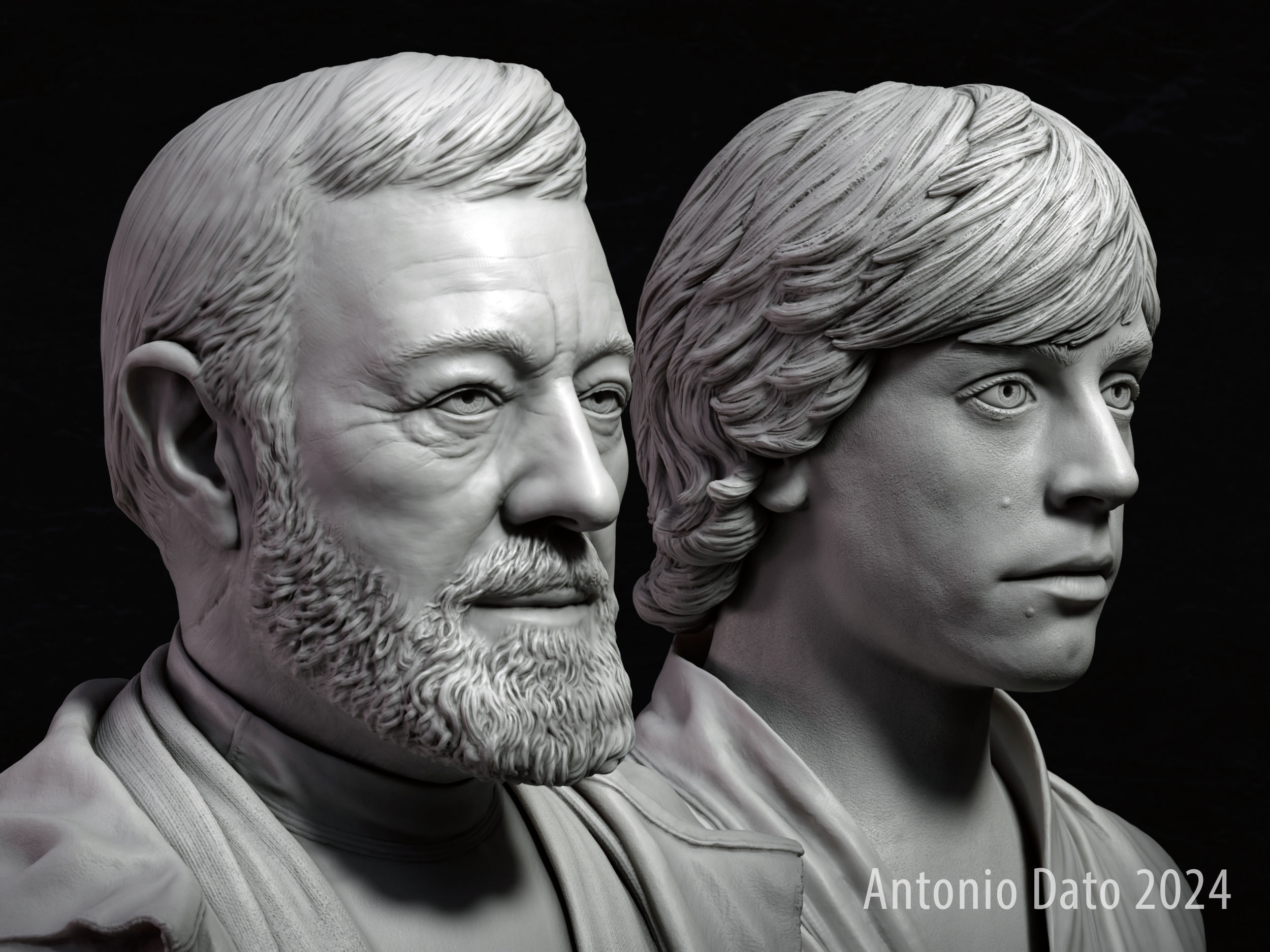 Obi Wan and Luke 3d printable bust collection _1