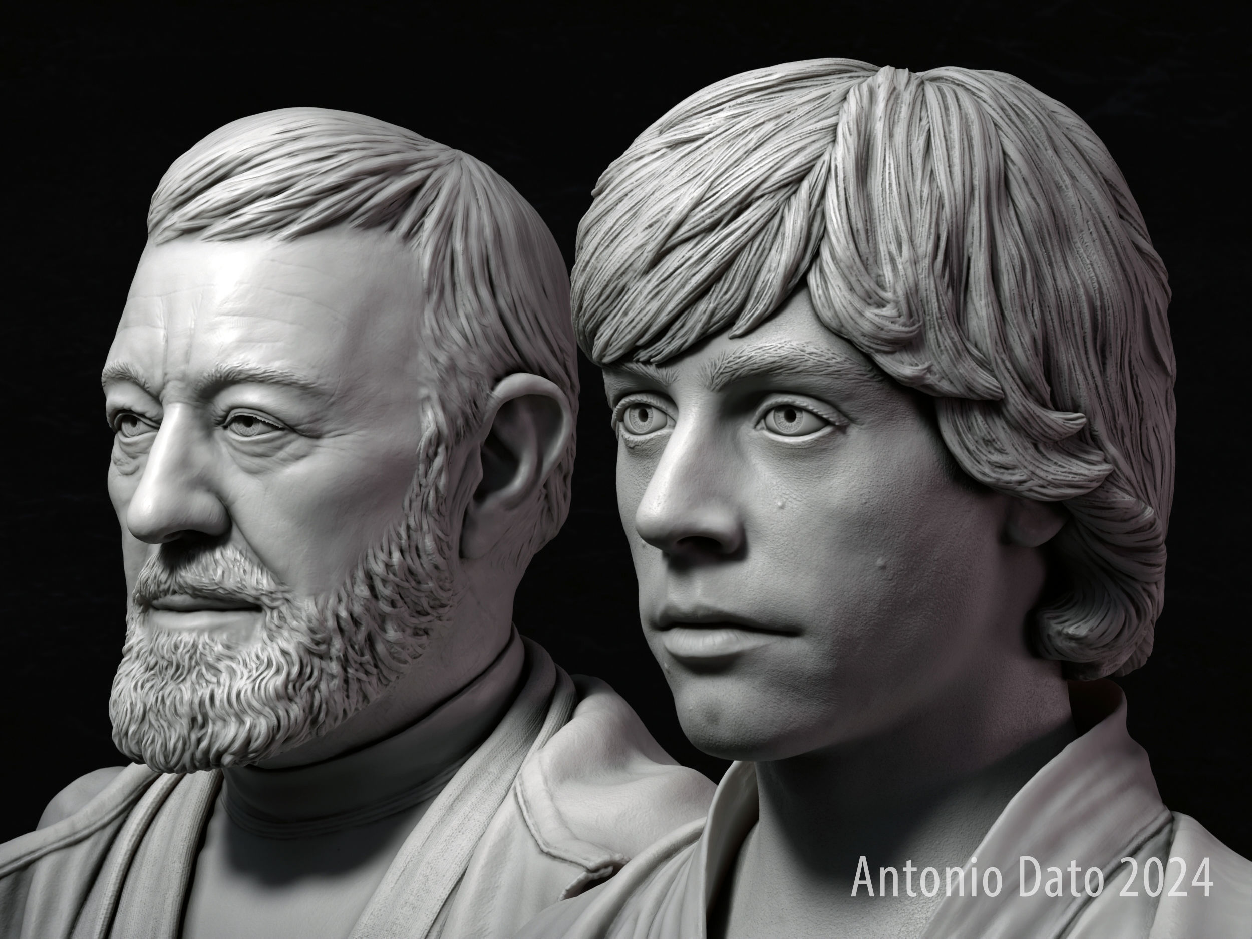 Obi Wan and Luke 3d printable bust collection _2