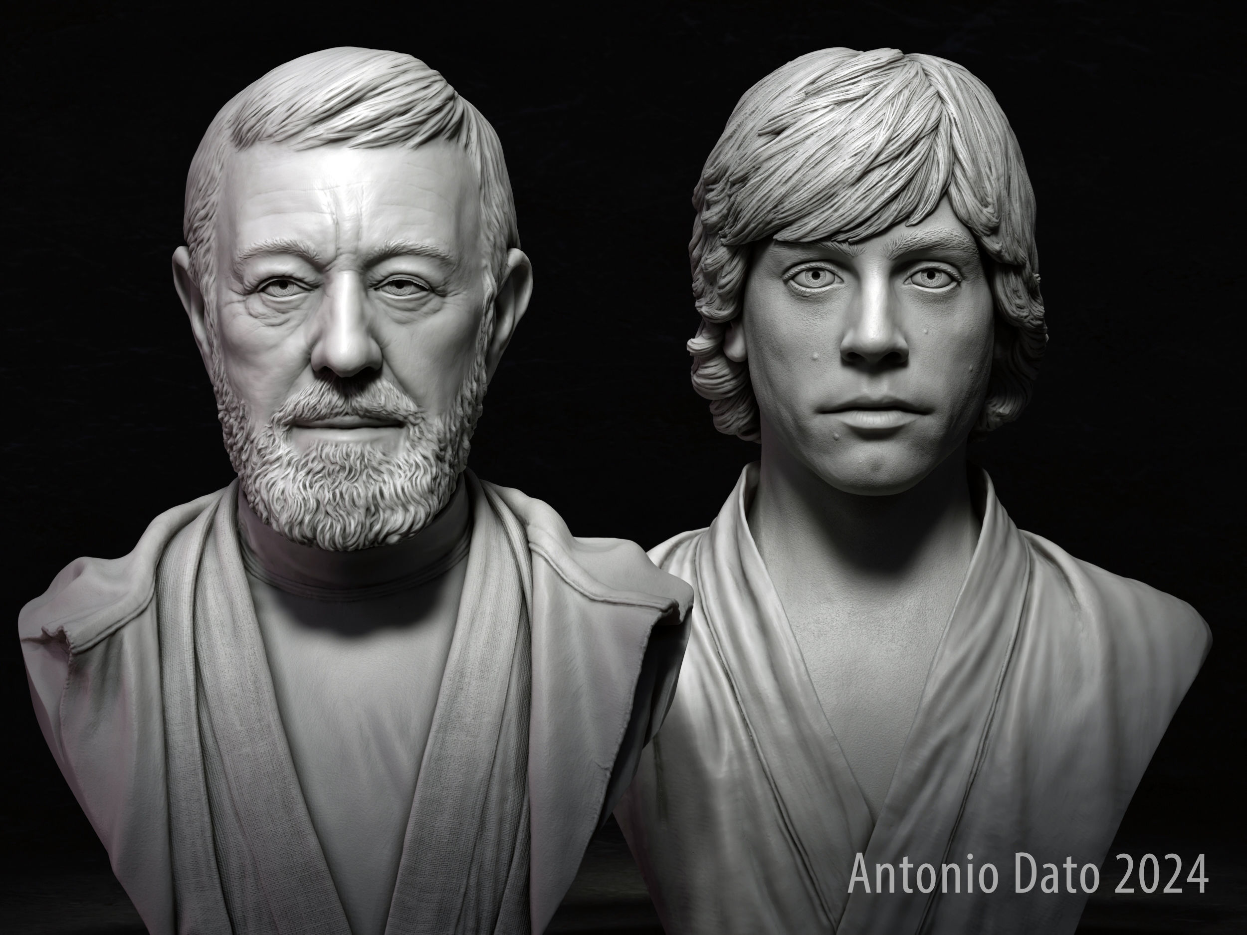Obi Wan and Luke 3d printable bust collection _3