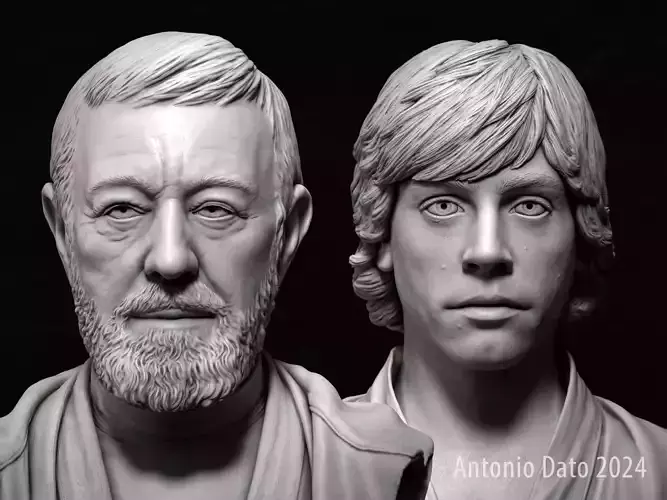 Obi Wan and Luke 3d printable bust collection 