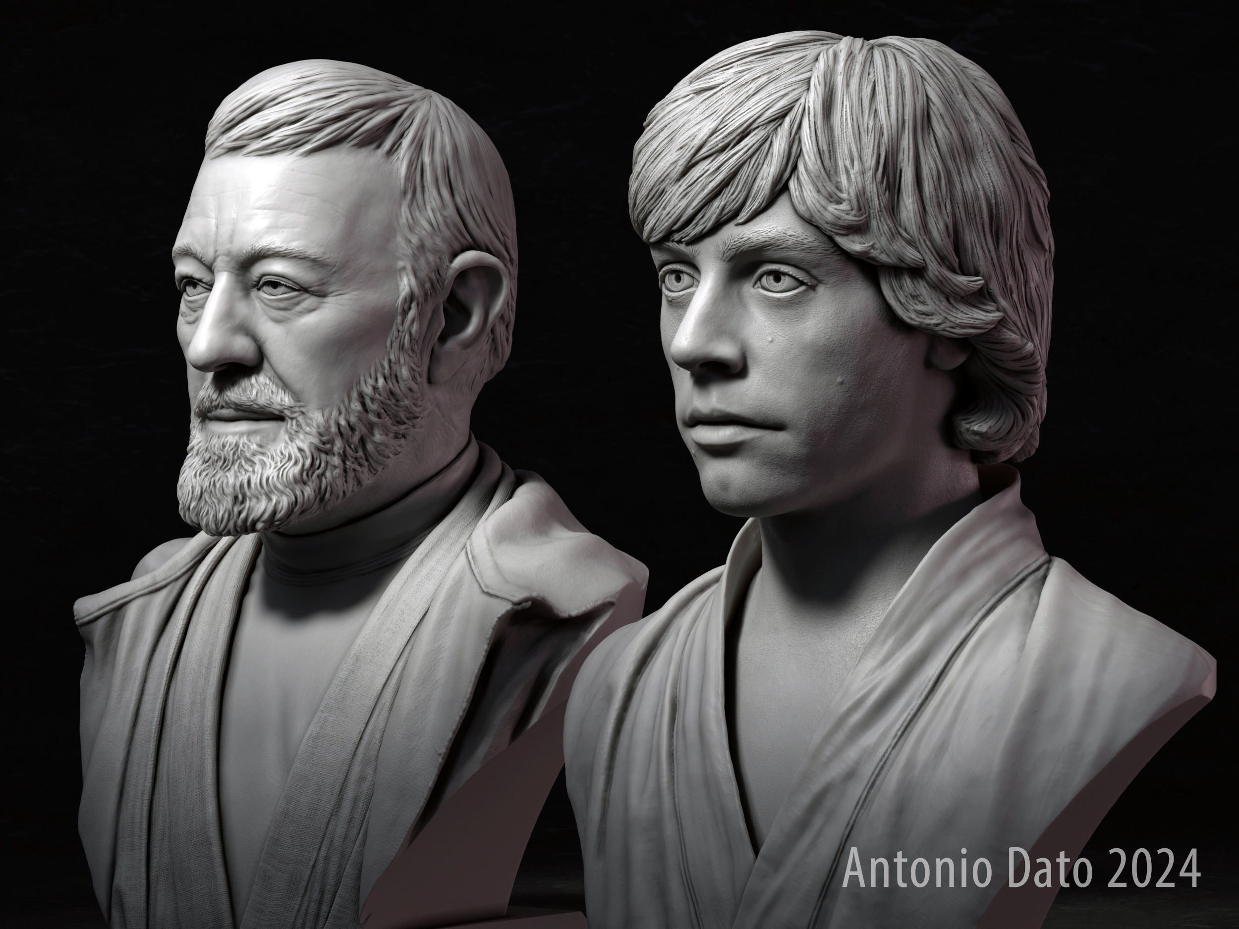 Obi Wan and Luke 3d printable bust collection _4