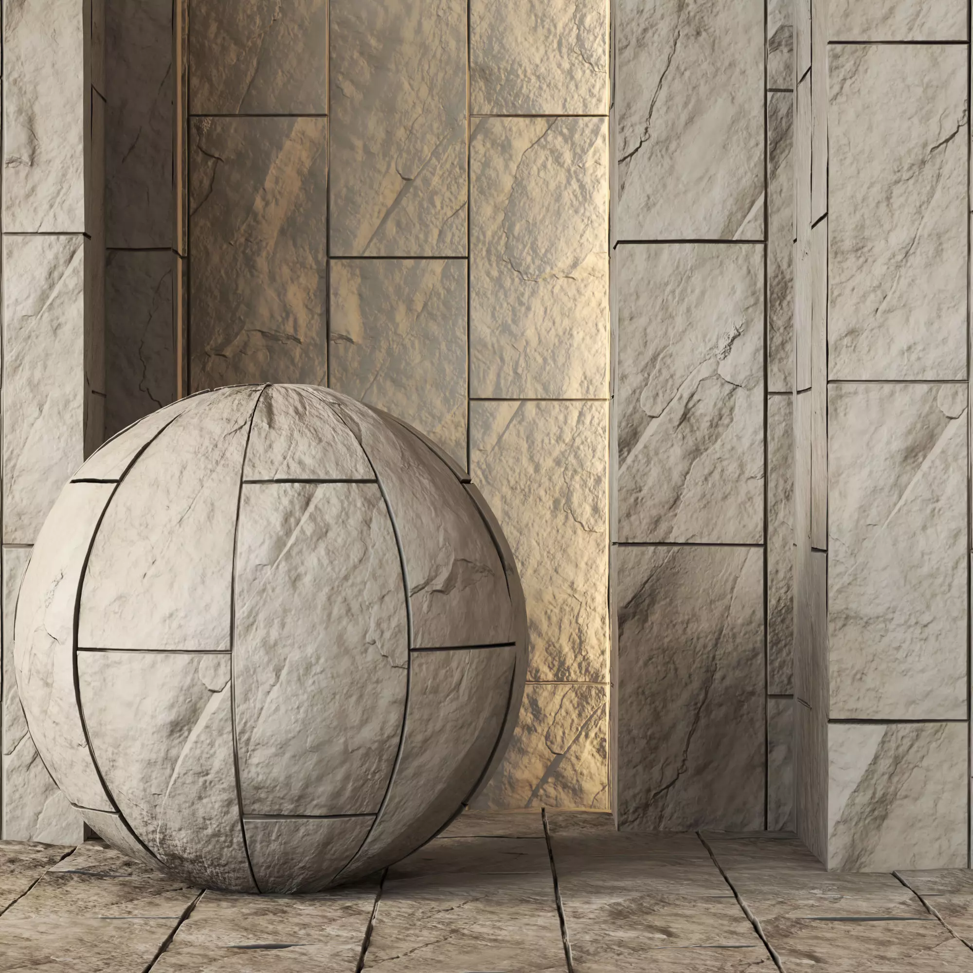 Decorative Stone Wall Panel Texture 4K - Seamless Texture_0