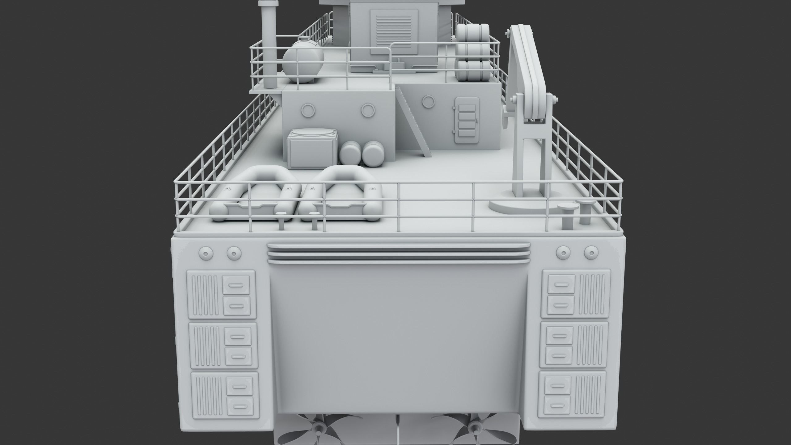 Militar ship - Modern Mine Countermeasure Vessel Low-poly 3D model_9