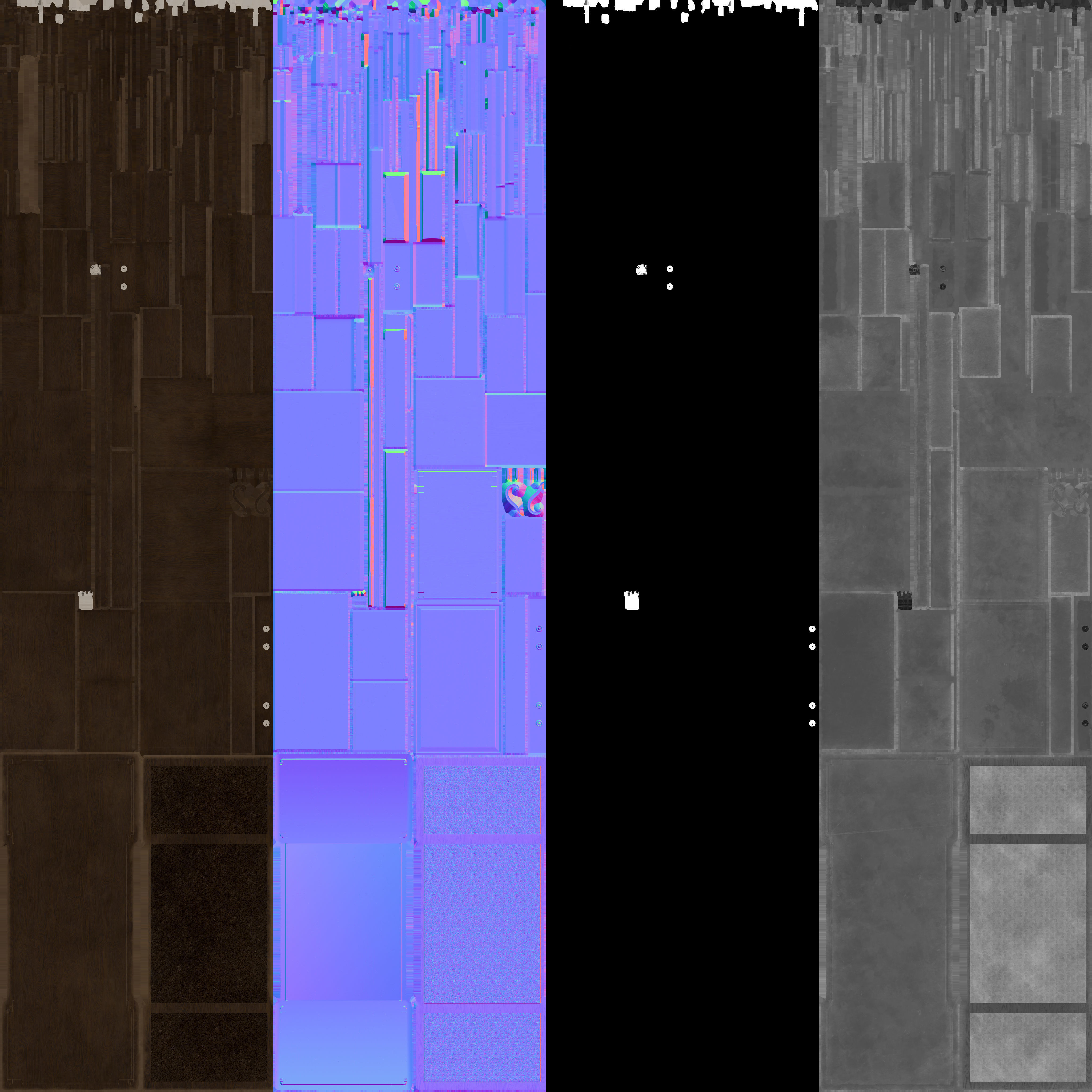 Grand Victorian Desk with Props Low-poly 3D model_13