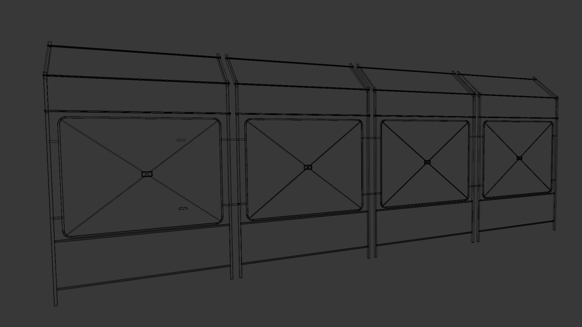 Iron Fence 3D Model Low-poly 3D model_4