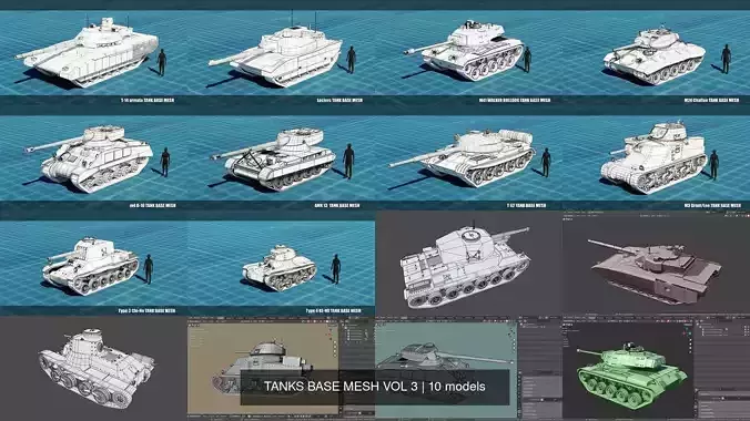 TANKS BASE MESH VOL 3 3D Model Collection