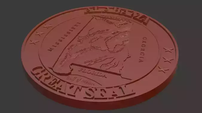 Alabama State Seal for CNC or 3D Printing