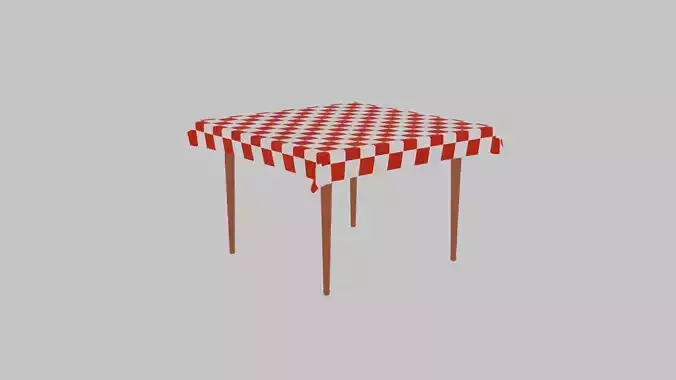Square Shaped Table with Animated Tablecloth