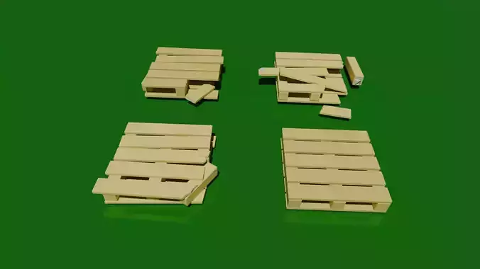 Low Poly wooden pallets  pack