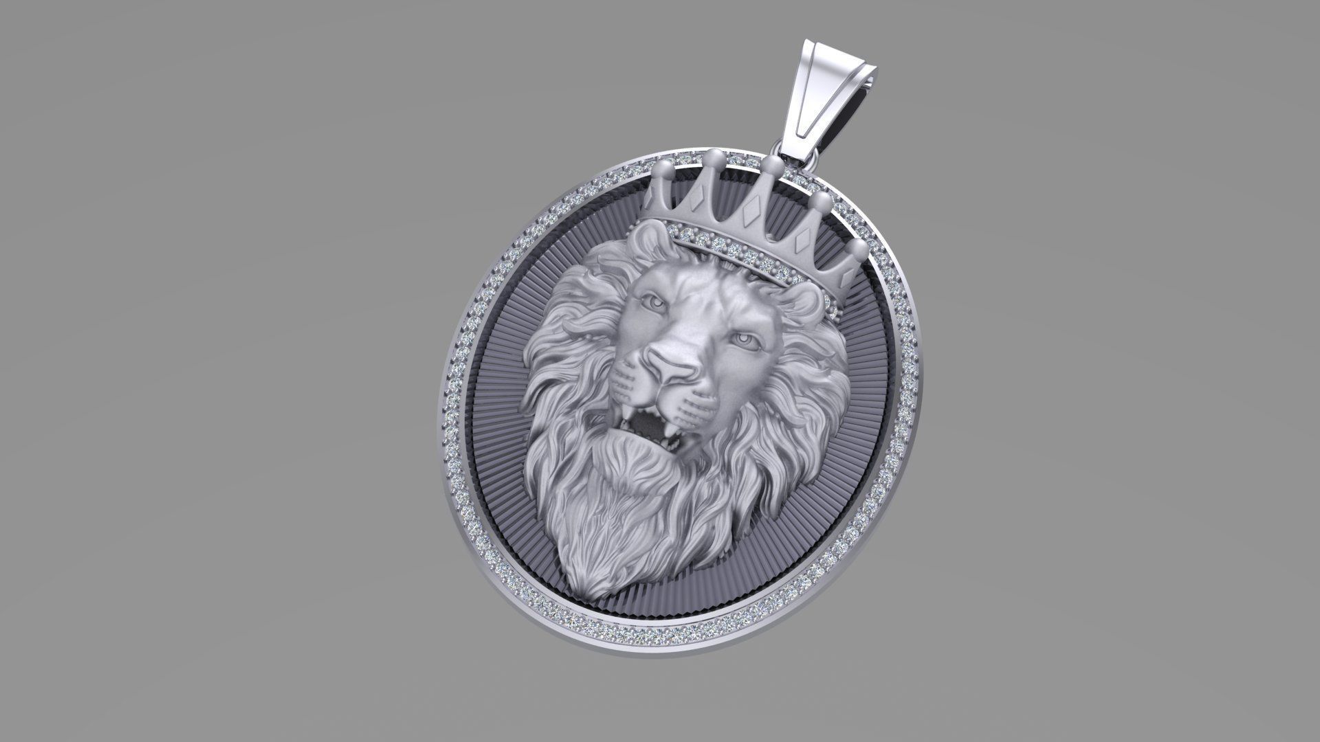 Lion pendant 3D Printable model 3D print model_2