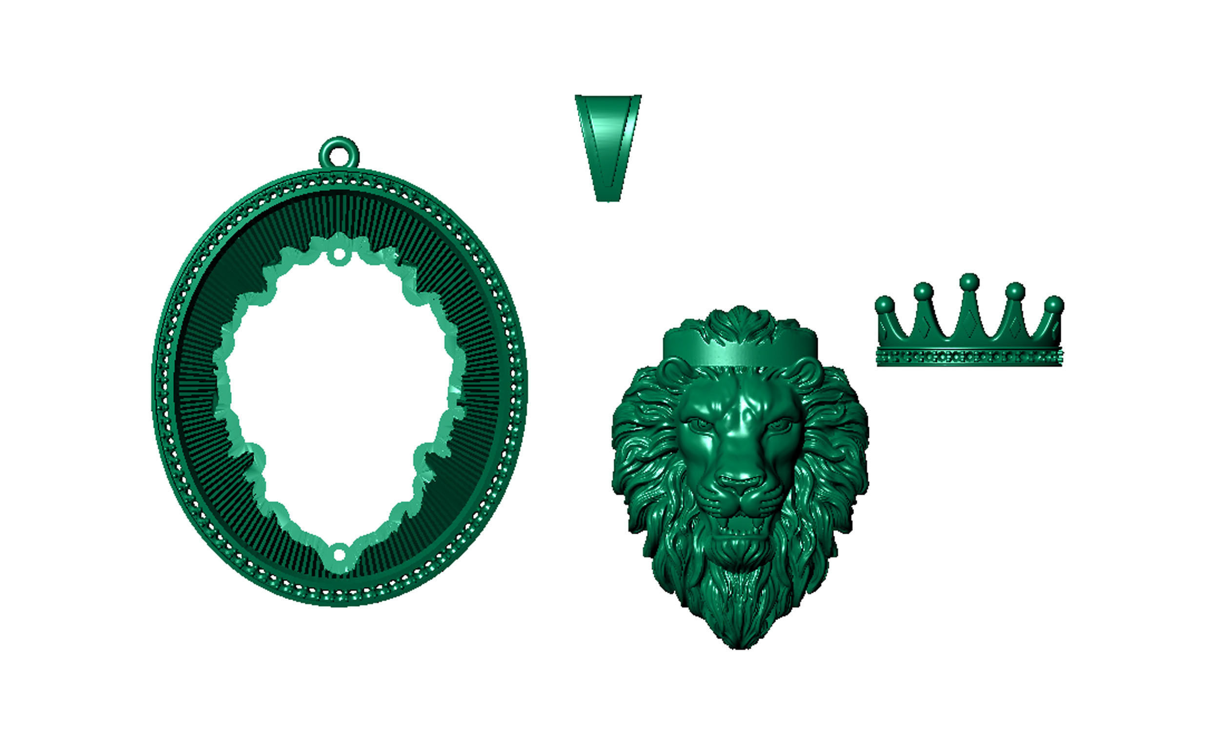 Lion pendant 3D Printable model 3D print model_4