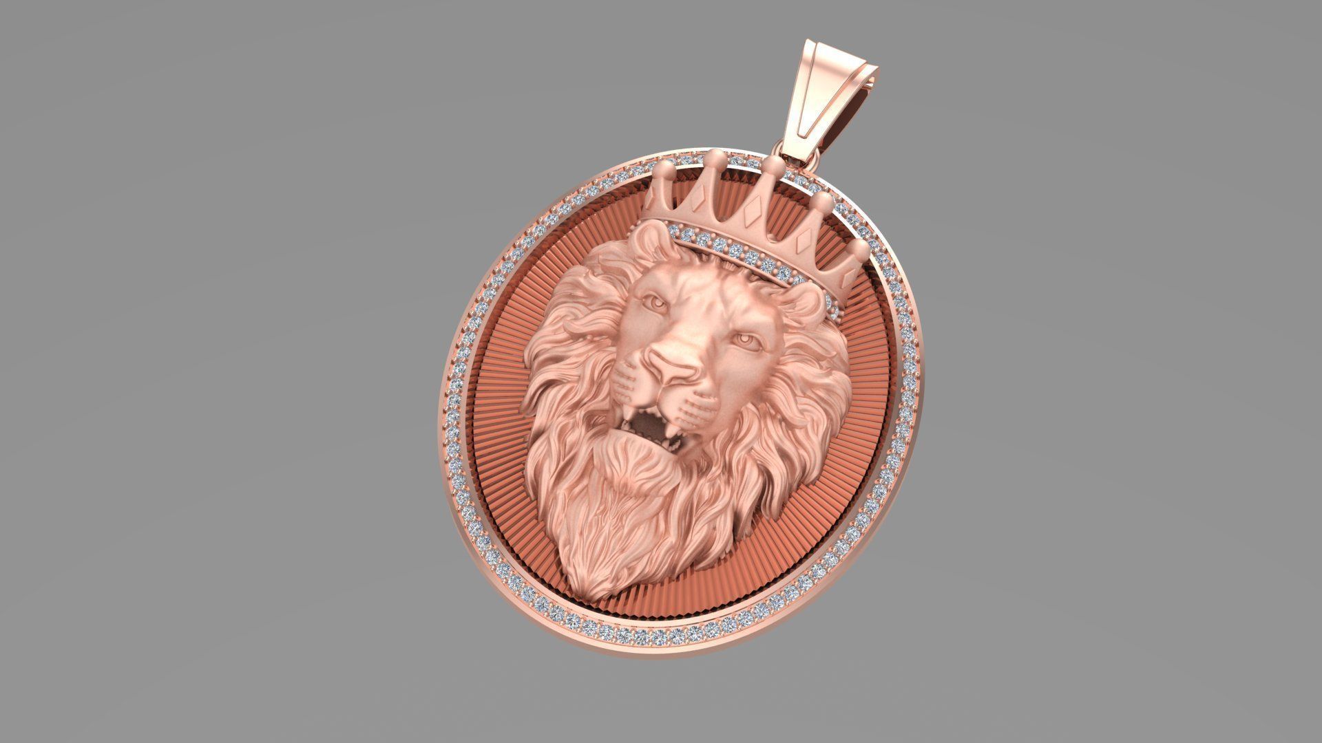 Lion pendant 3D Printable model 3D print model_1