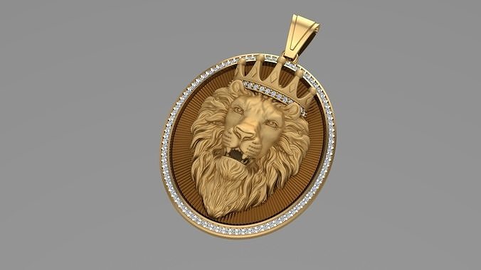 Lion pendant 3D Printable model 3D print model