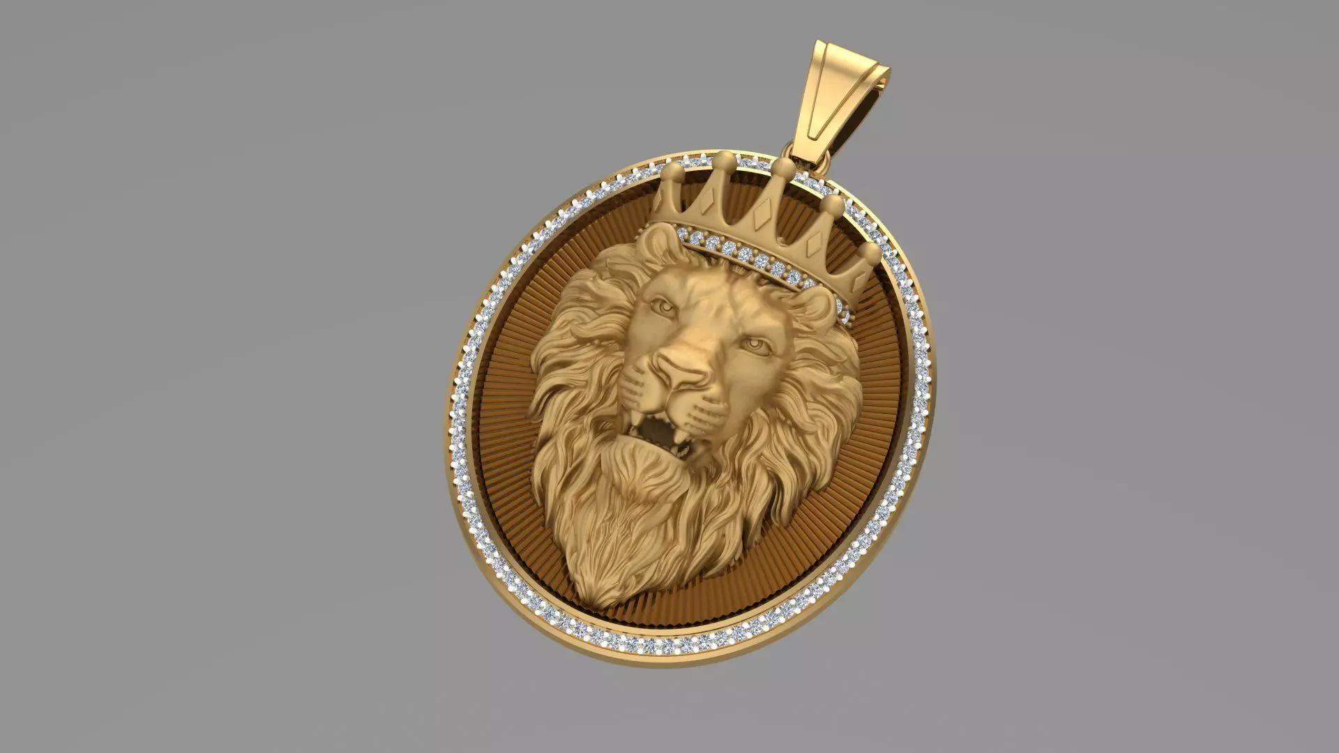 Lion pendant 3D Printable model 3D print model_0