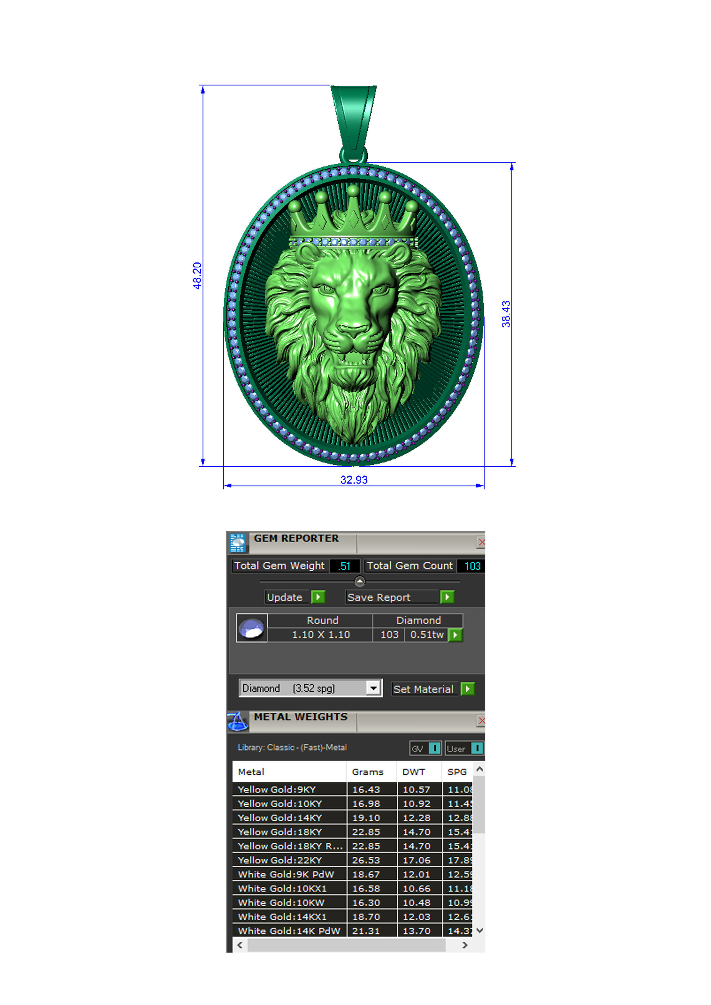 Lion pendant 3D Printable model 3D print model_3