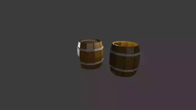 Wooden Barrels package low poly 2 models