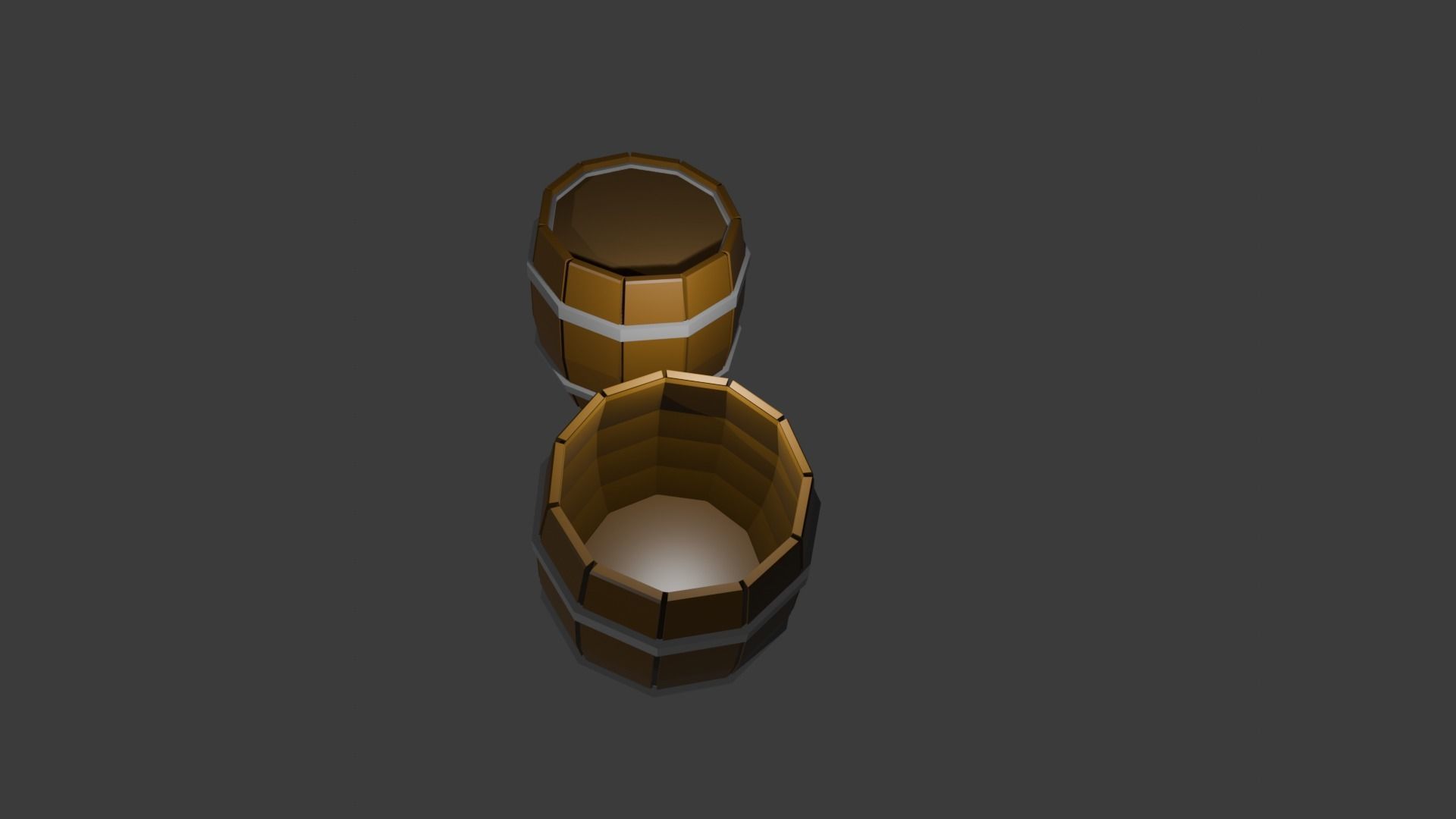 Wooden Barrels package low poly 2 models Low-poly 3D model_2
