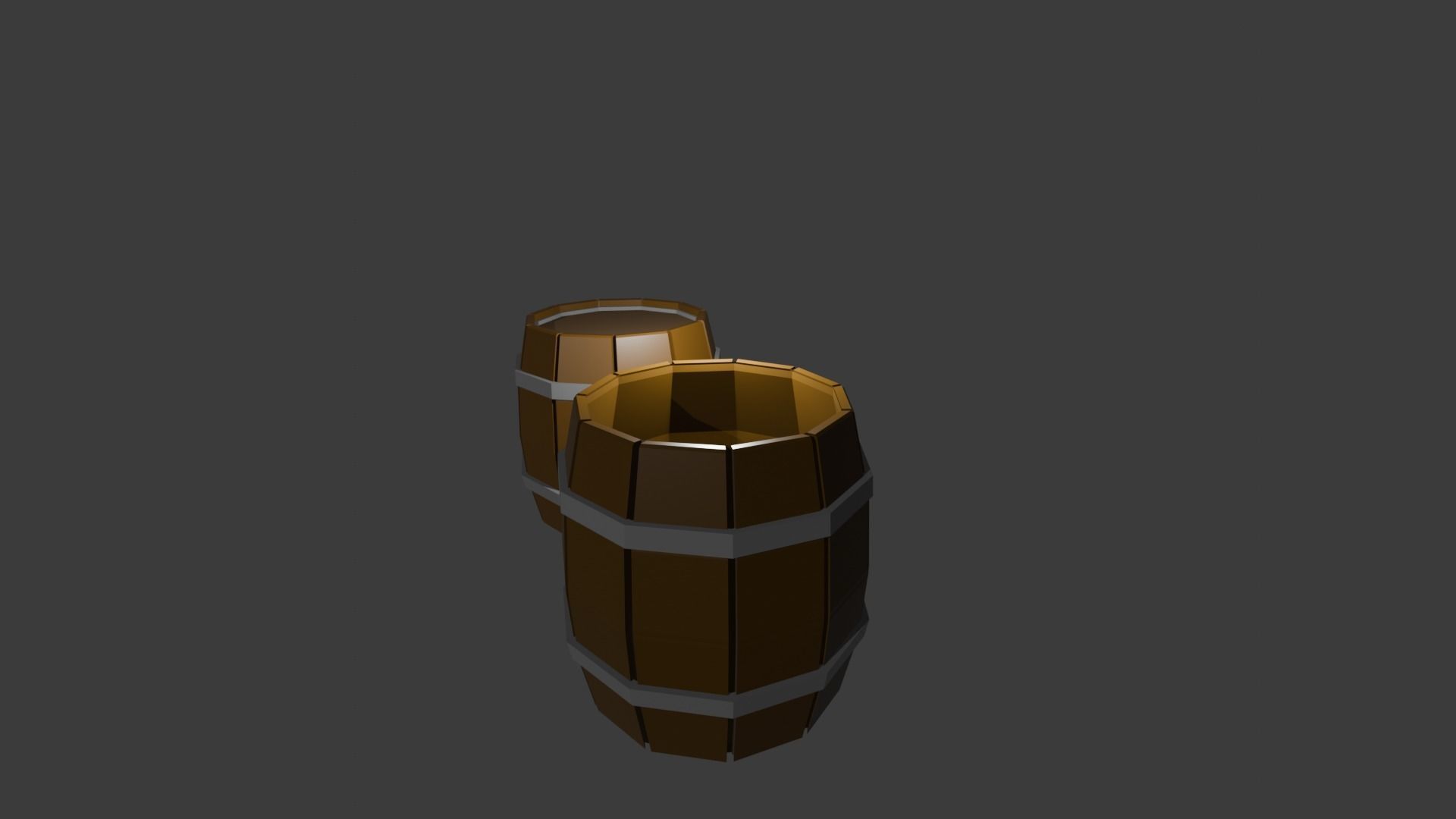 Wooden Barrels package low poly 2 models Low-poly 3D model_1