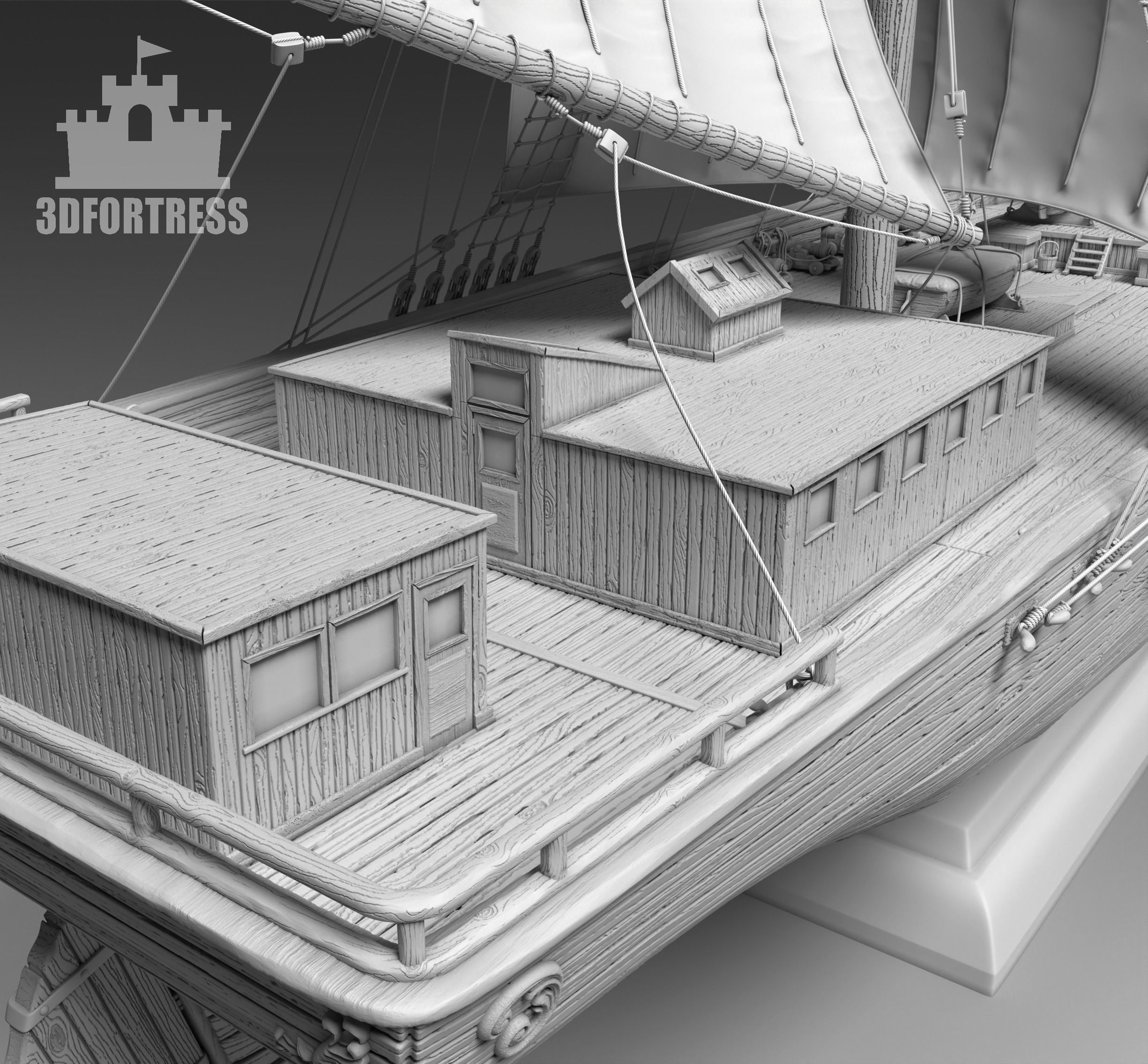 Pirat brig 3D print model_4