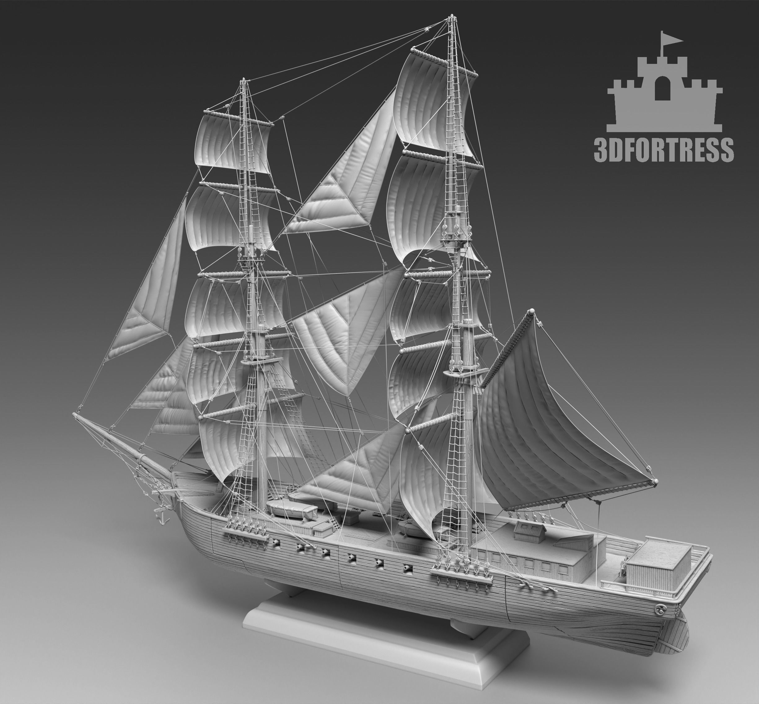 Pirat brig 3D print model_2
