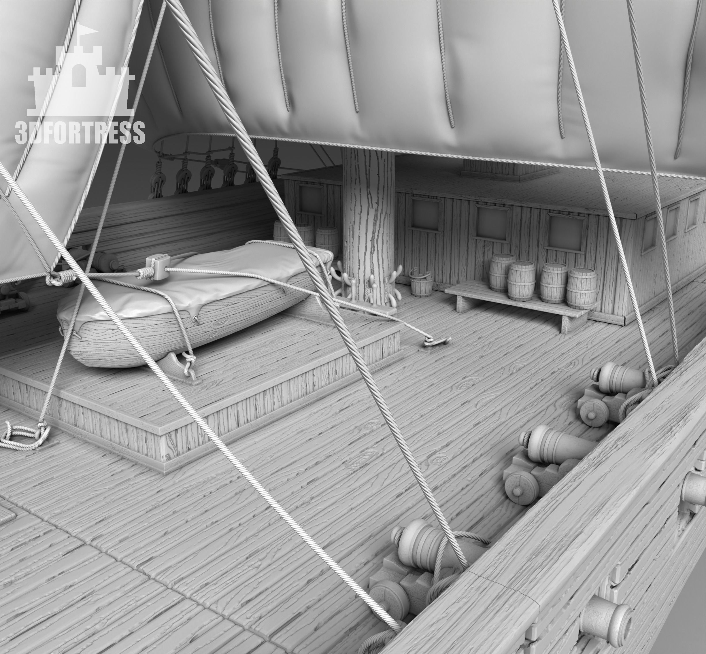 Pirat brig 3D print model_7