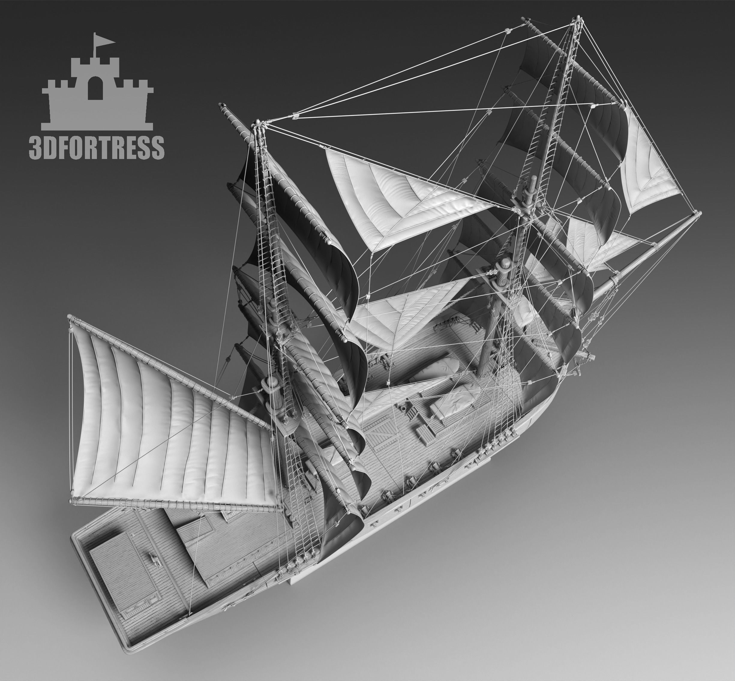 Pirat brig 3D print model_8