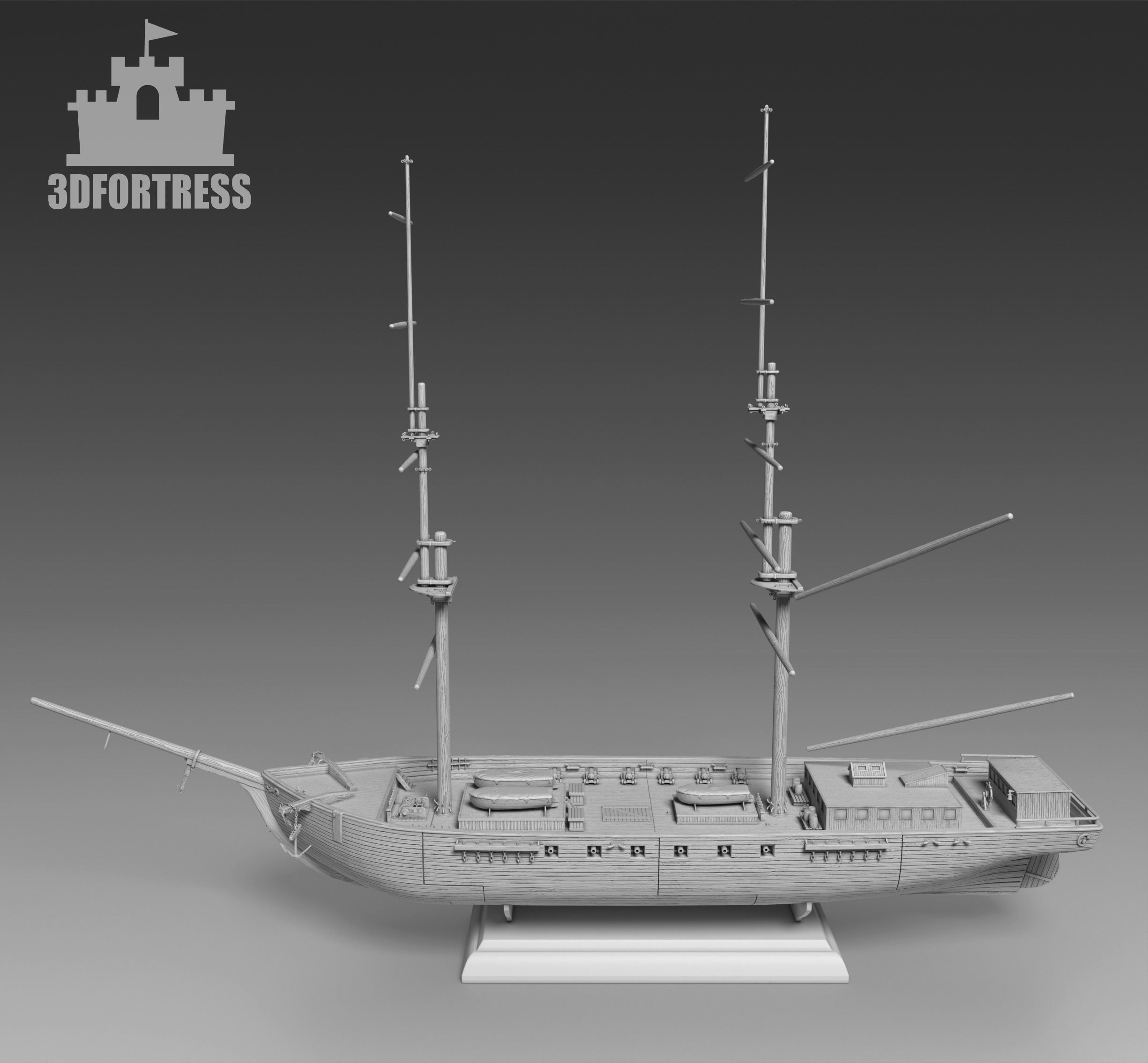 Pirat brig 3D print model_9