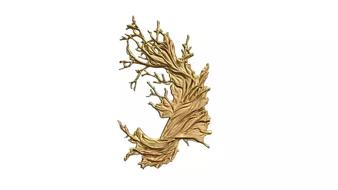Golden Flowing Fabric decor set wall mural for CNC 02