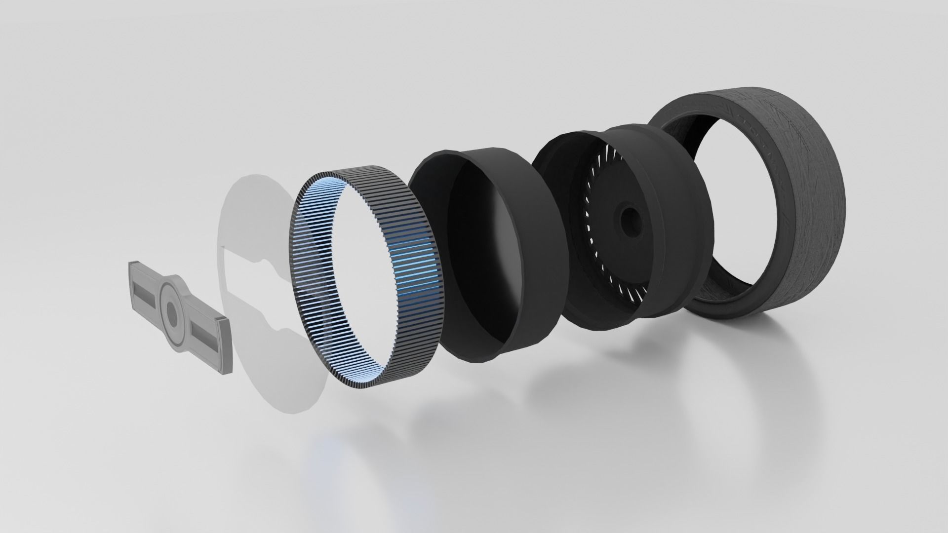 Modern sport car lowpoly 3d rims Low-poly 3D model 3D Model Collection_16