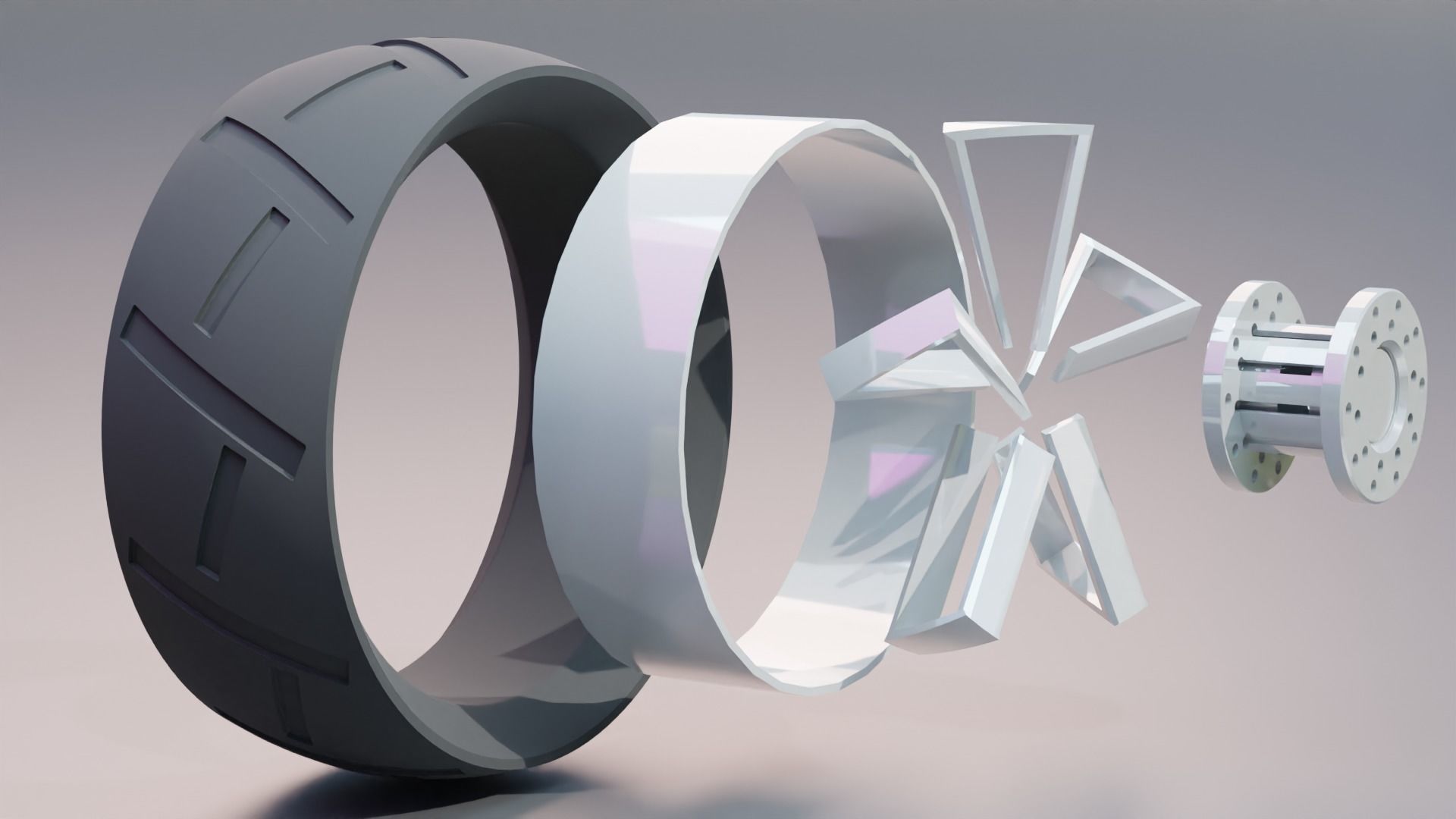 Modern sport car lowpoly 3d rims Low-poly 3D model 3D Model Collection_11