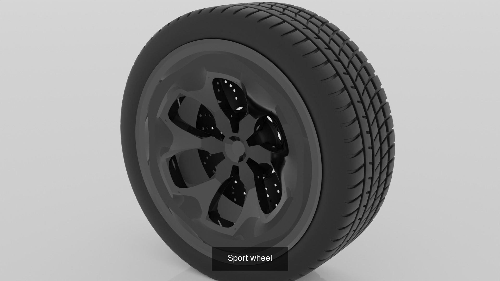 Modern sport car lowpoly 3d rims Low-poly 3D model 3D Model Collection_4