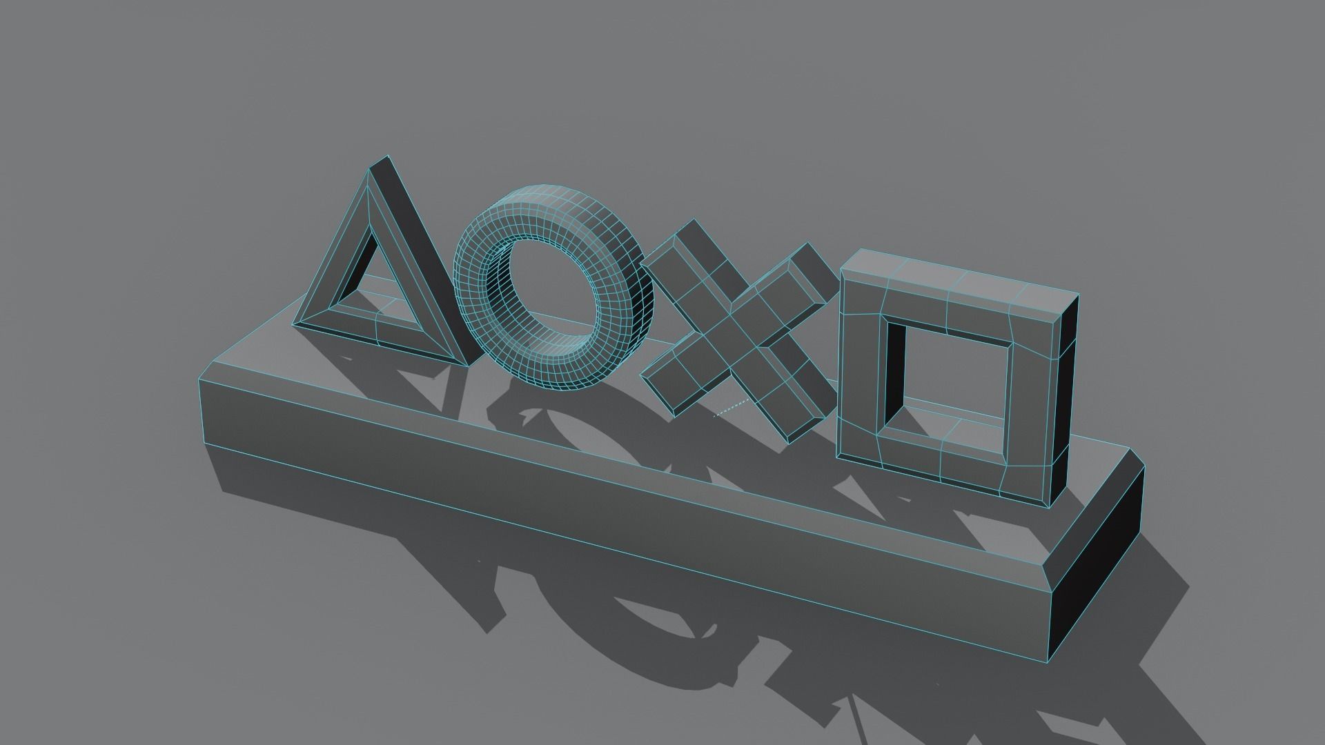 Playstaion Controller Buttons Decoration Free low-poly 3D model_1