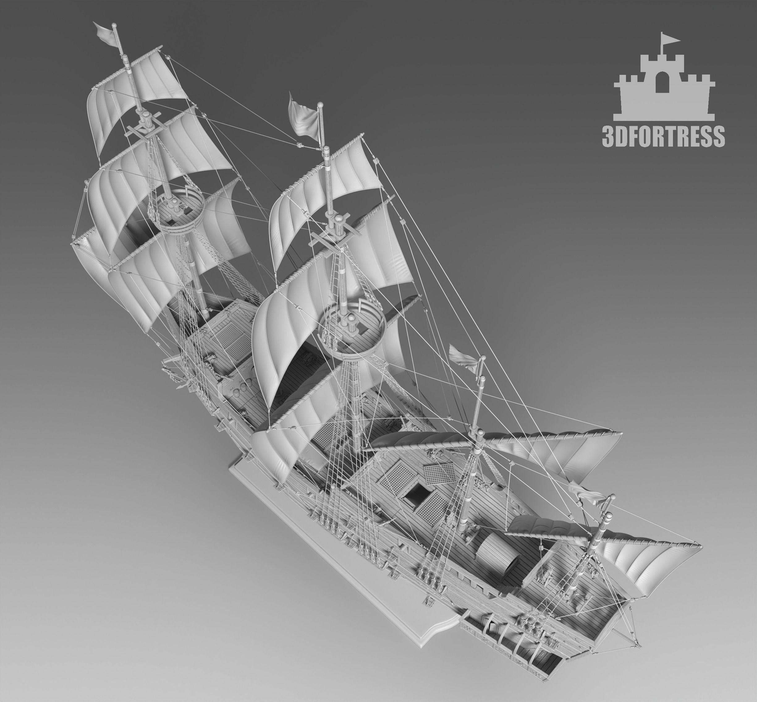 Drakes Flagship 3D print model_3