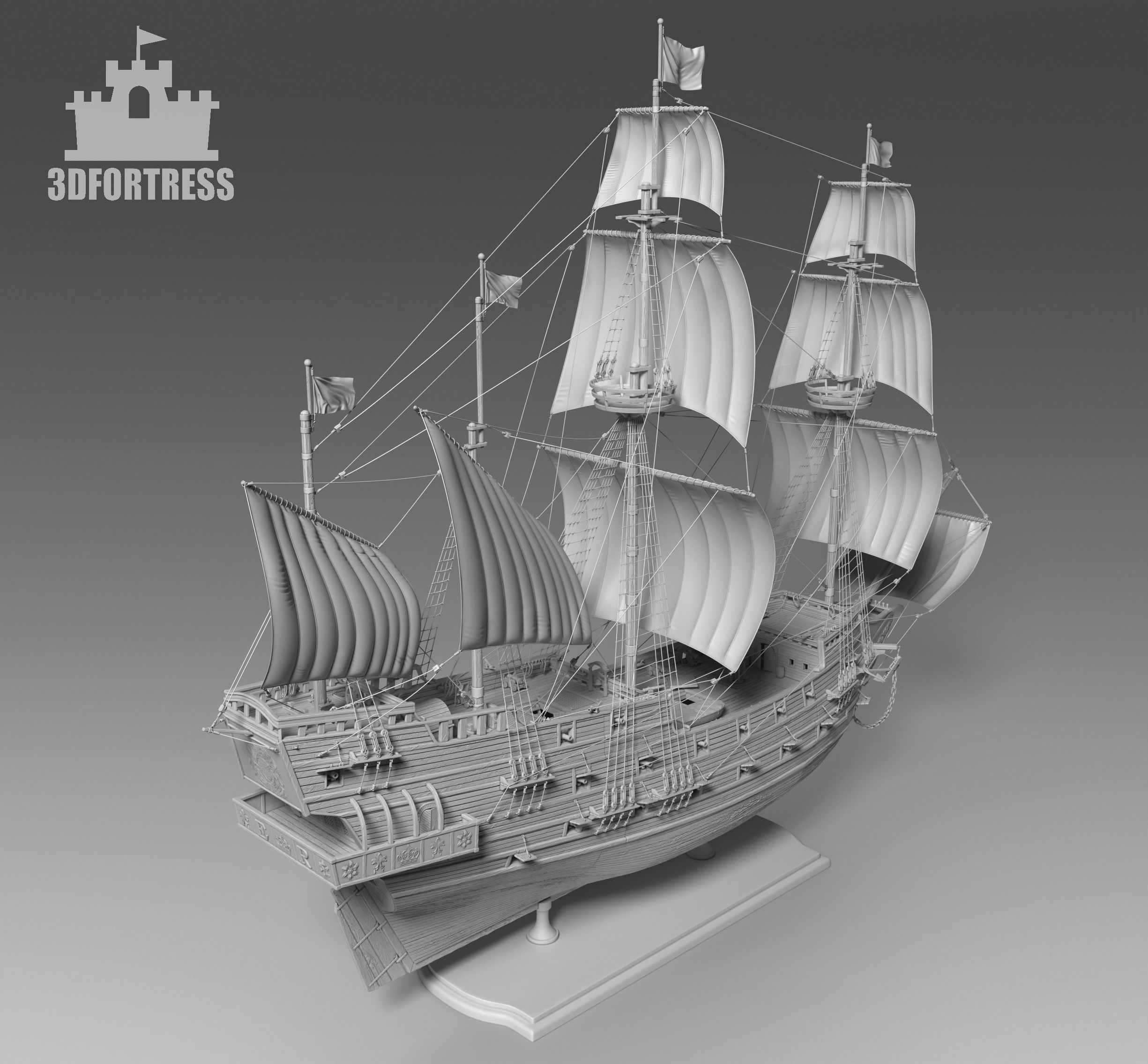 Drakes Flagship 3D print model_2