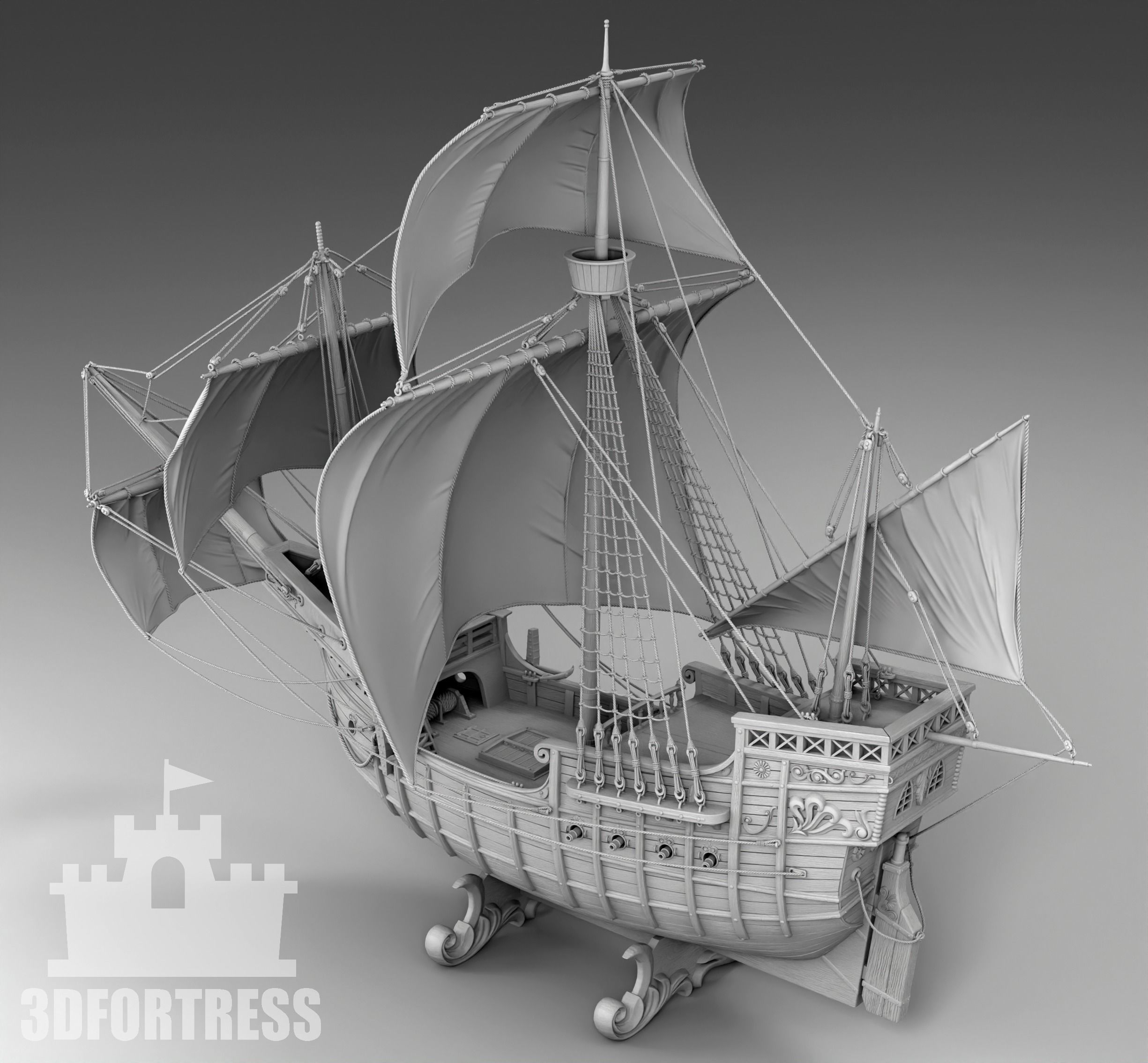 Caravela 3D print model_3