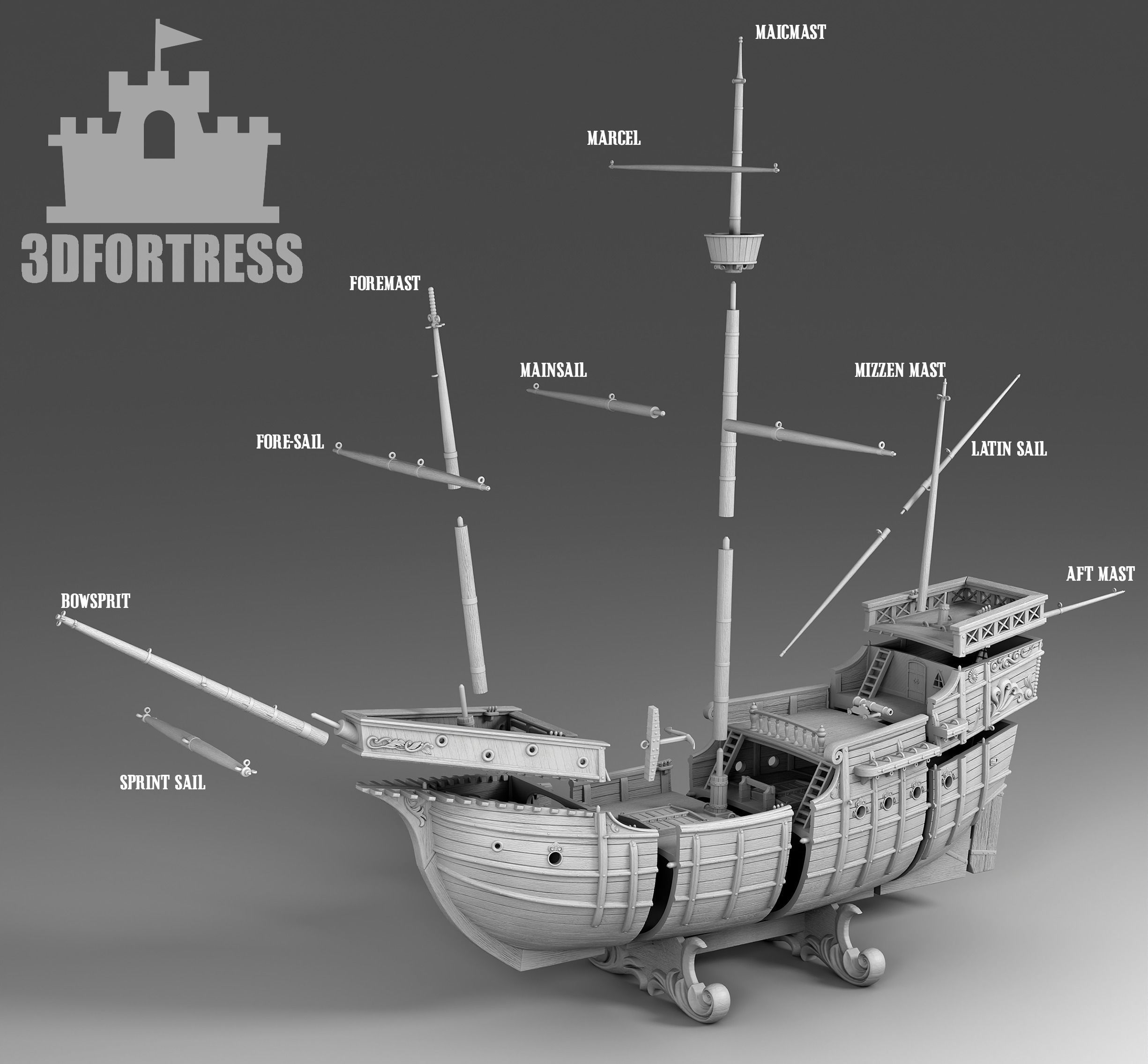 Caravela 3D print model_2