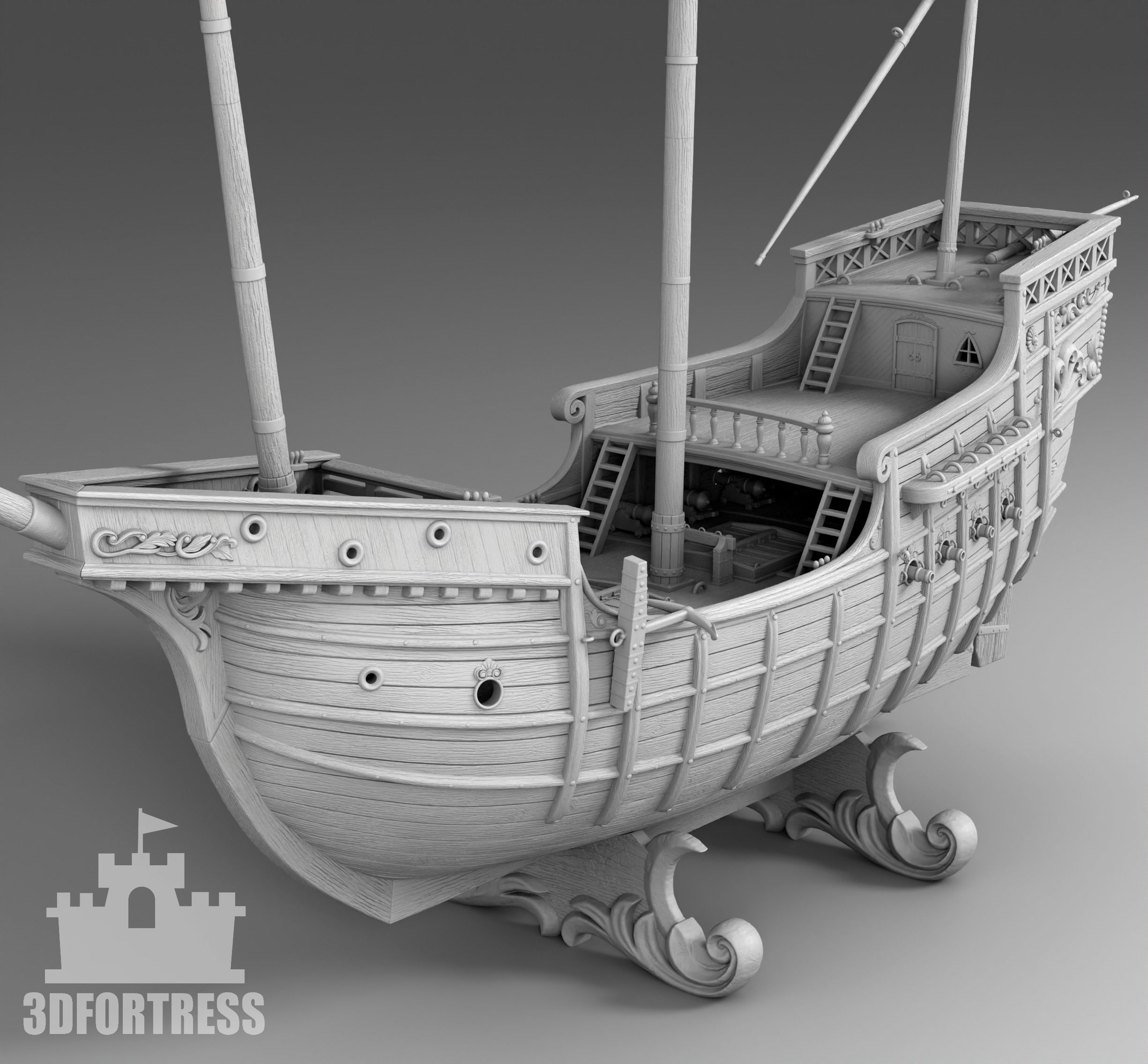 Caravela 3D print model_1