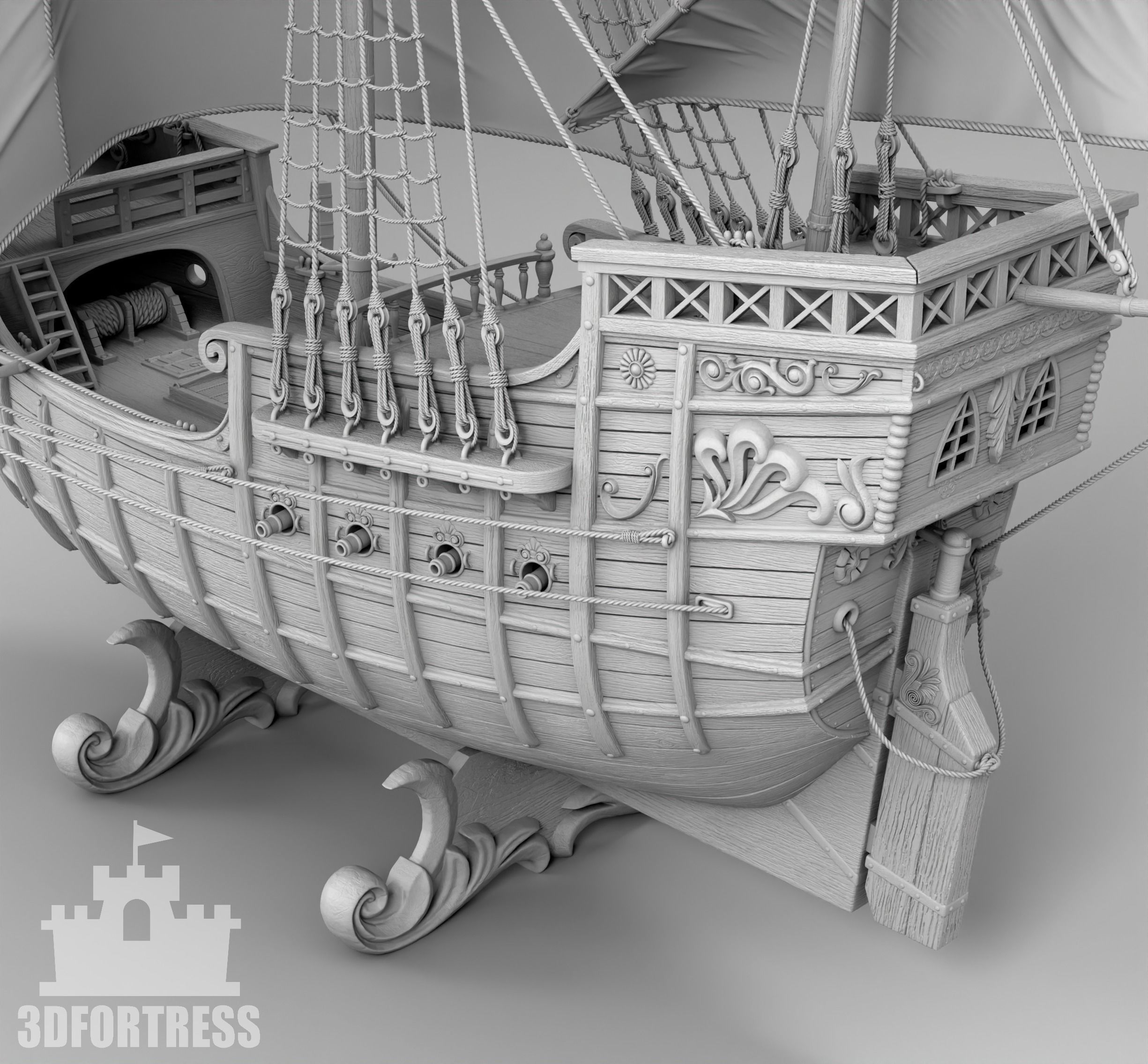 Caravela 3D print model_4