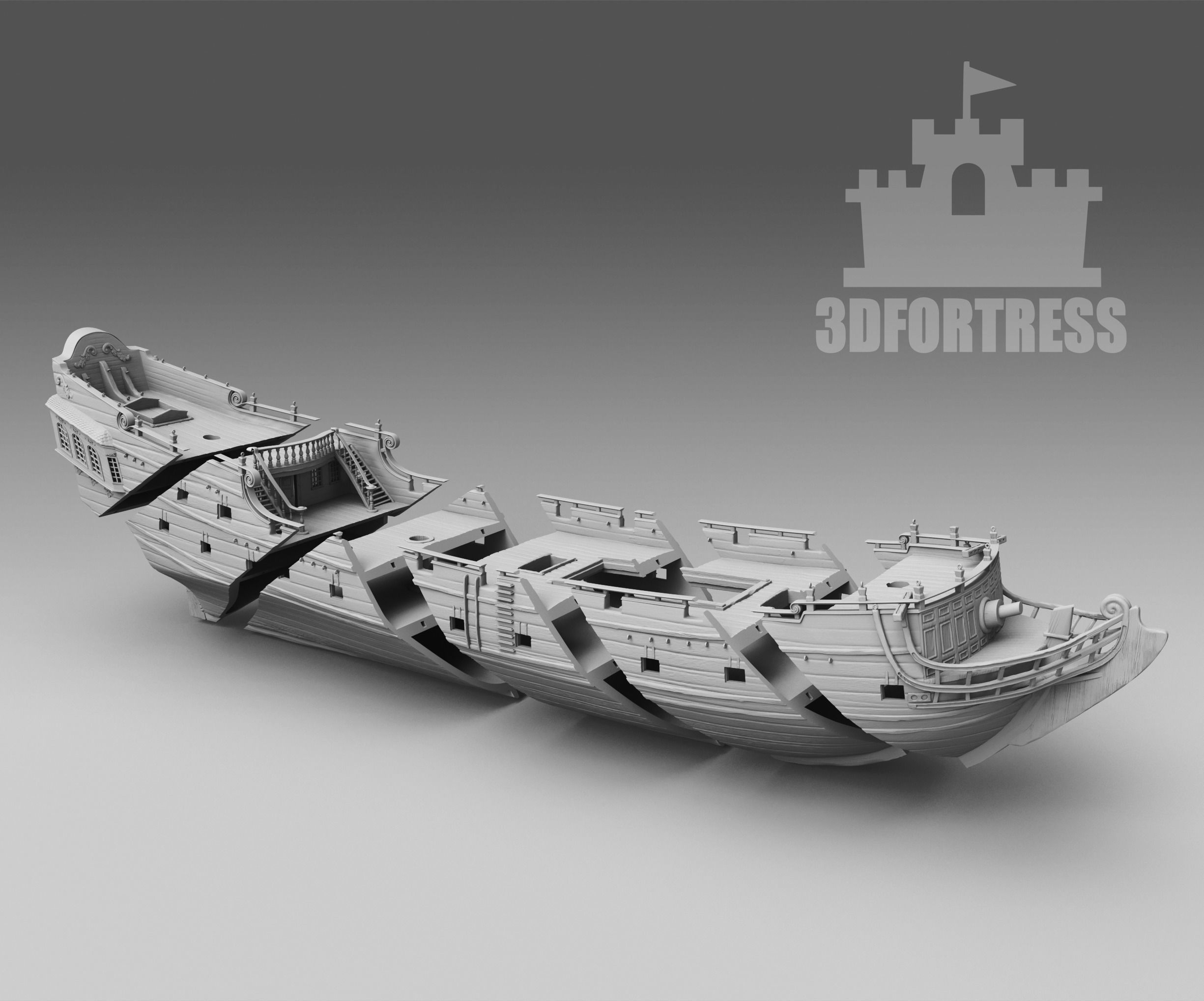 Black pearl 3D print model_8