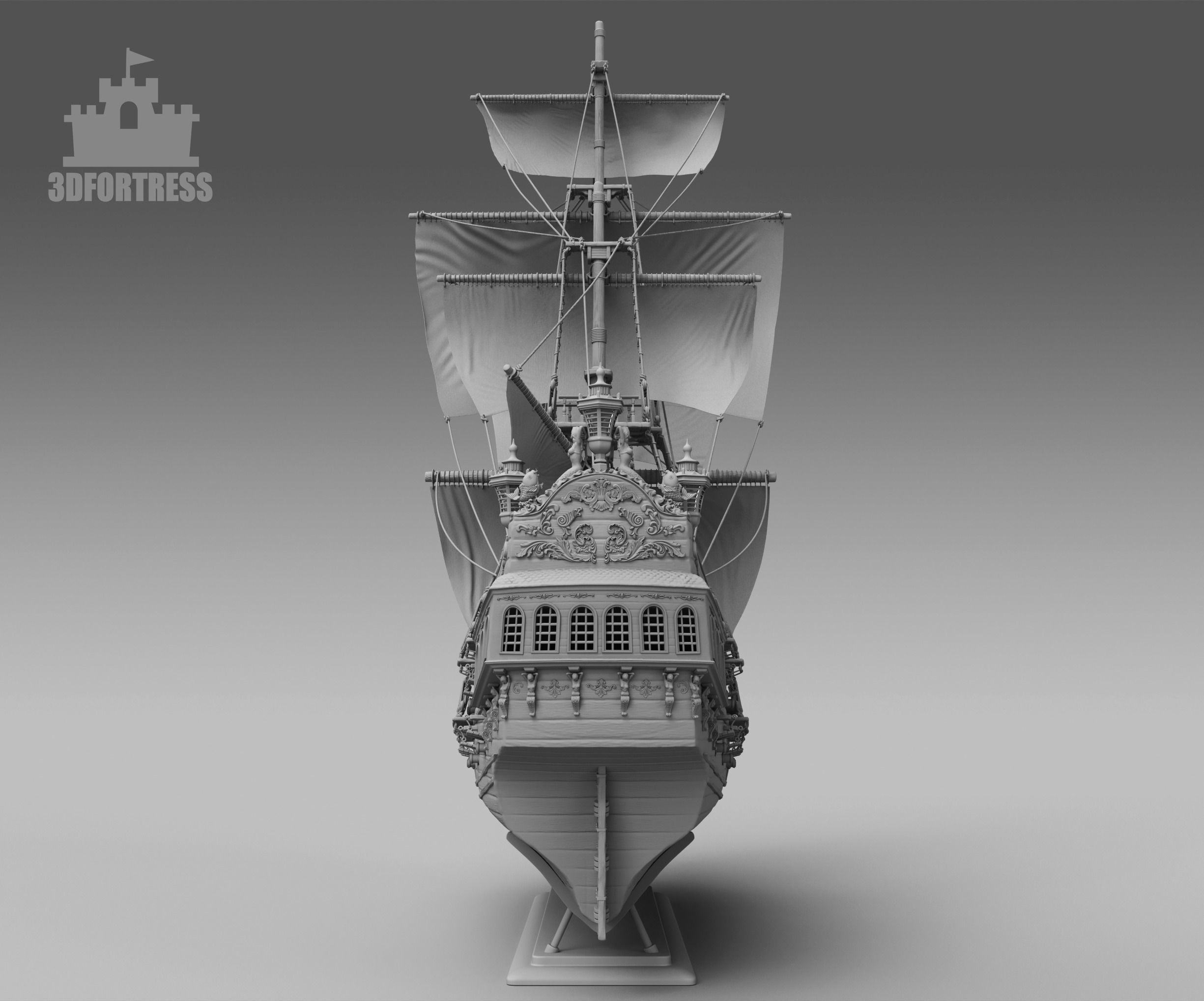 Black pearl 3D print model_3