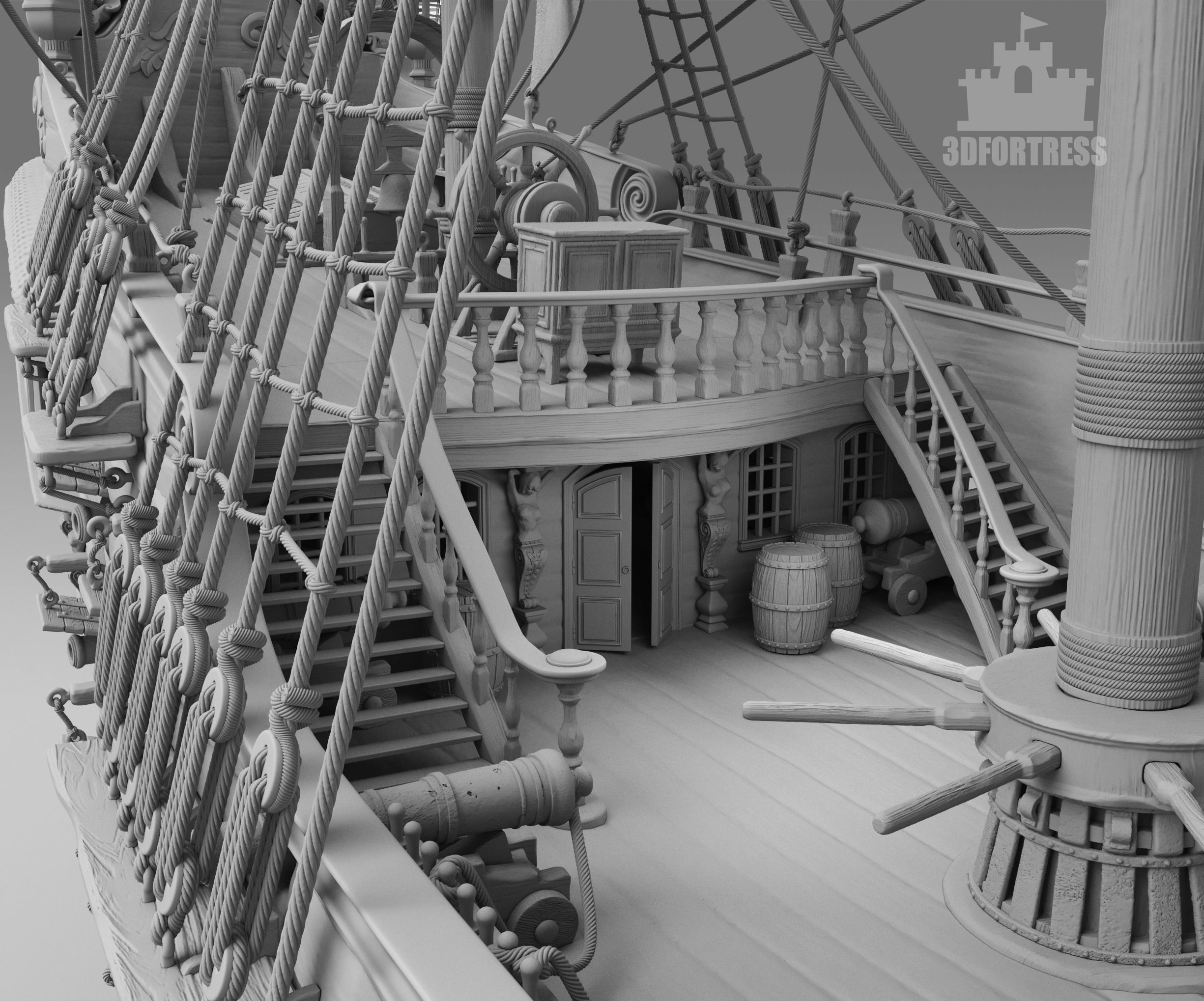 Black pearl 3D print model_7