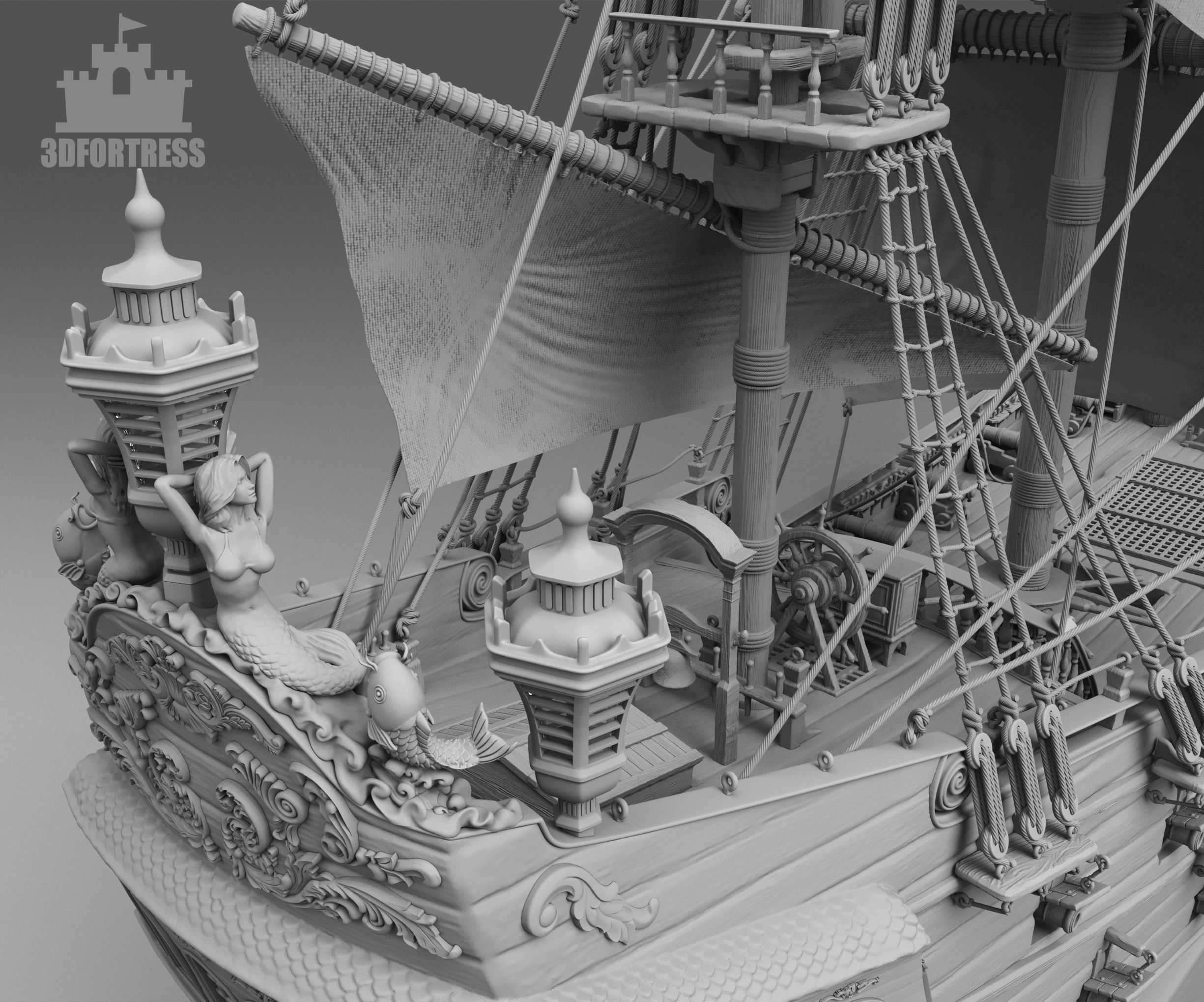 Black pearl 3D print model_5