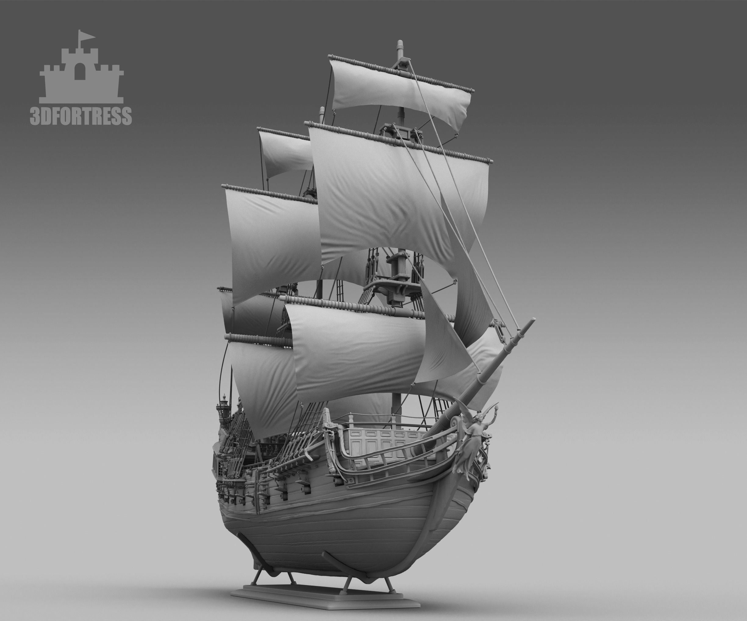 Black pearl 3D print model_2