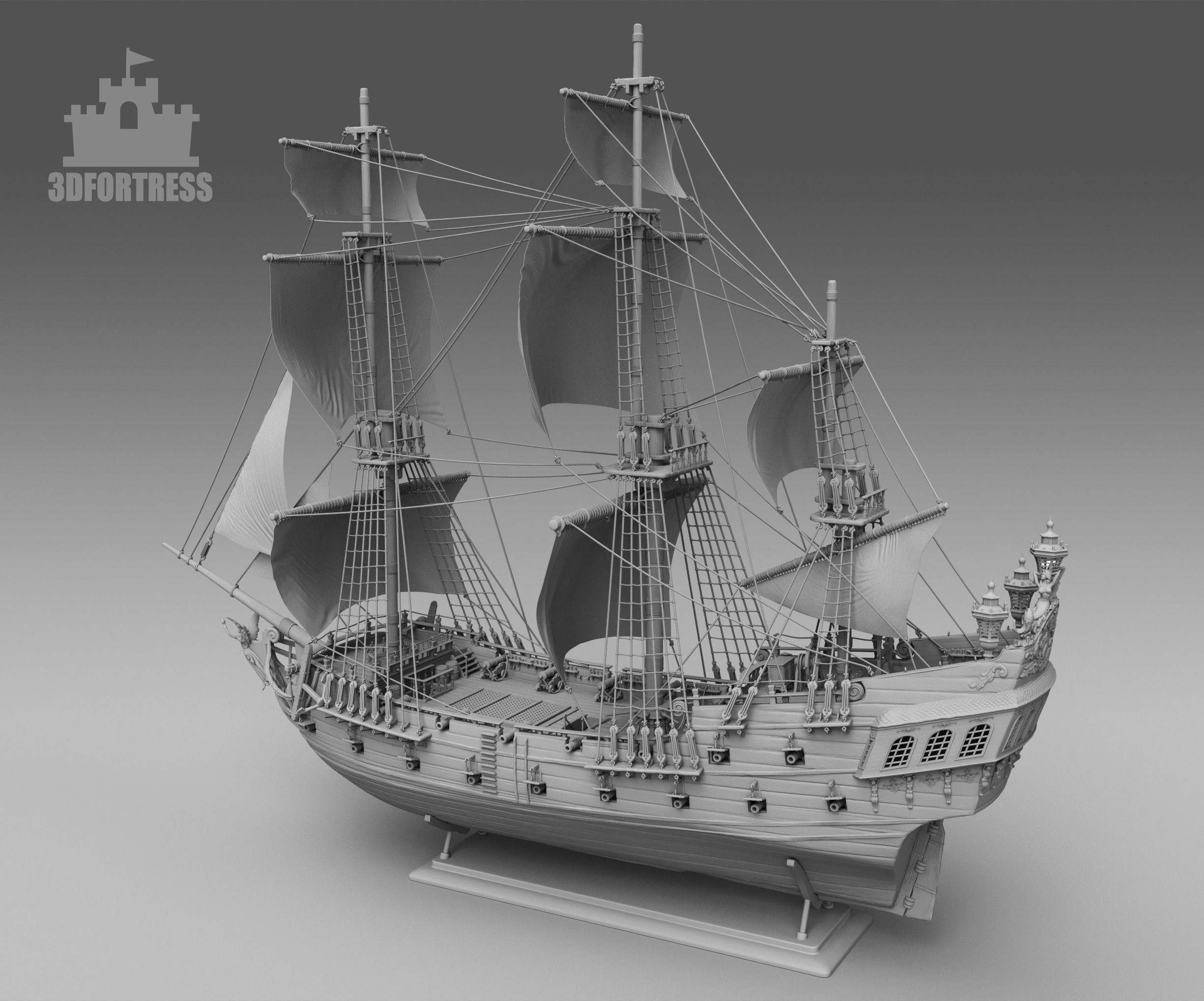Black pearl 3D print model_1