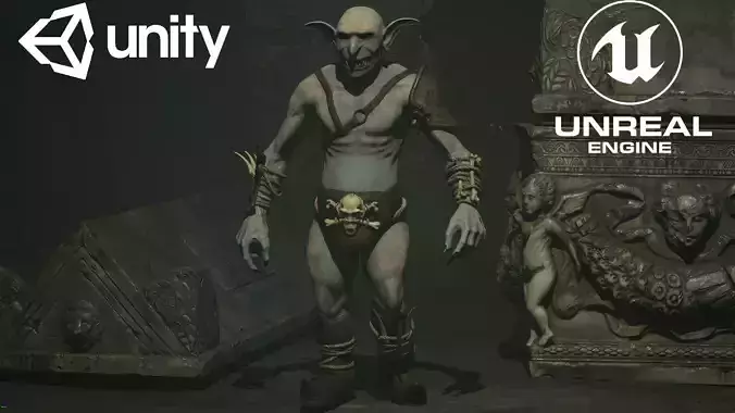 Low poly animated 3D model ready  for game and cinematic  Low-poly 3D model