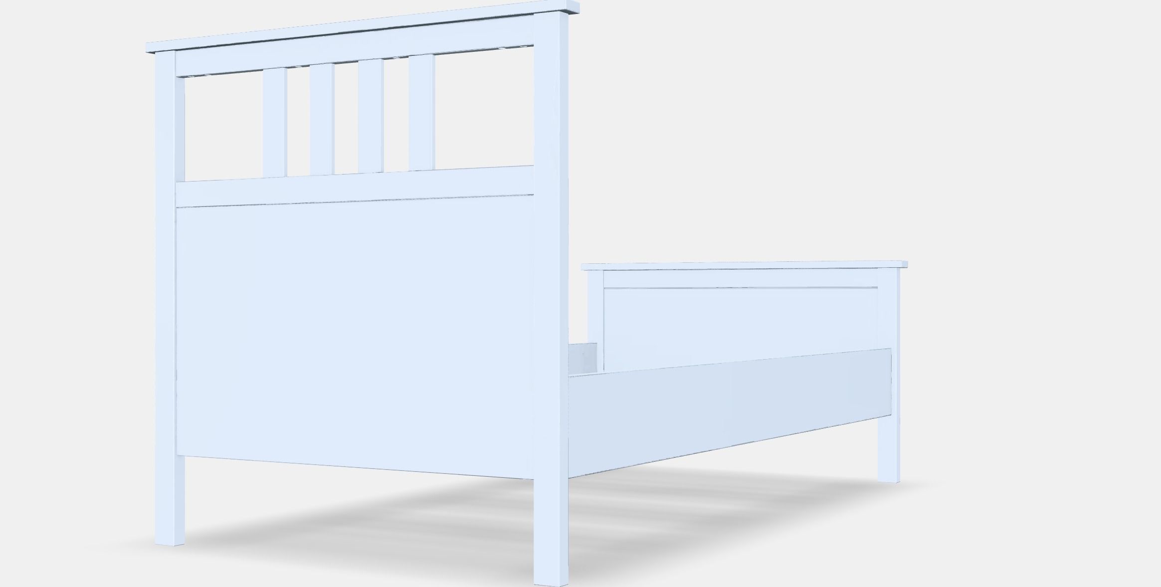 HEMNES Bed frame 6 Low-poly 3D model_6