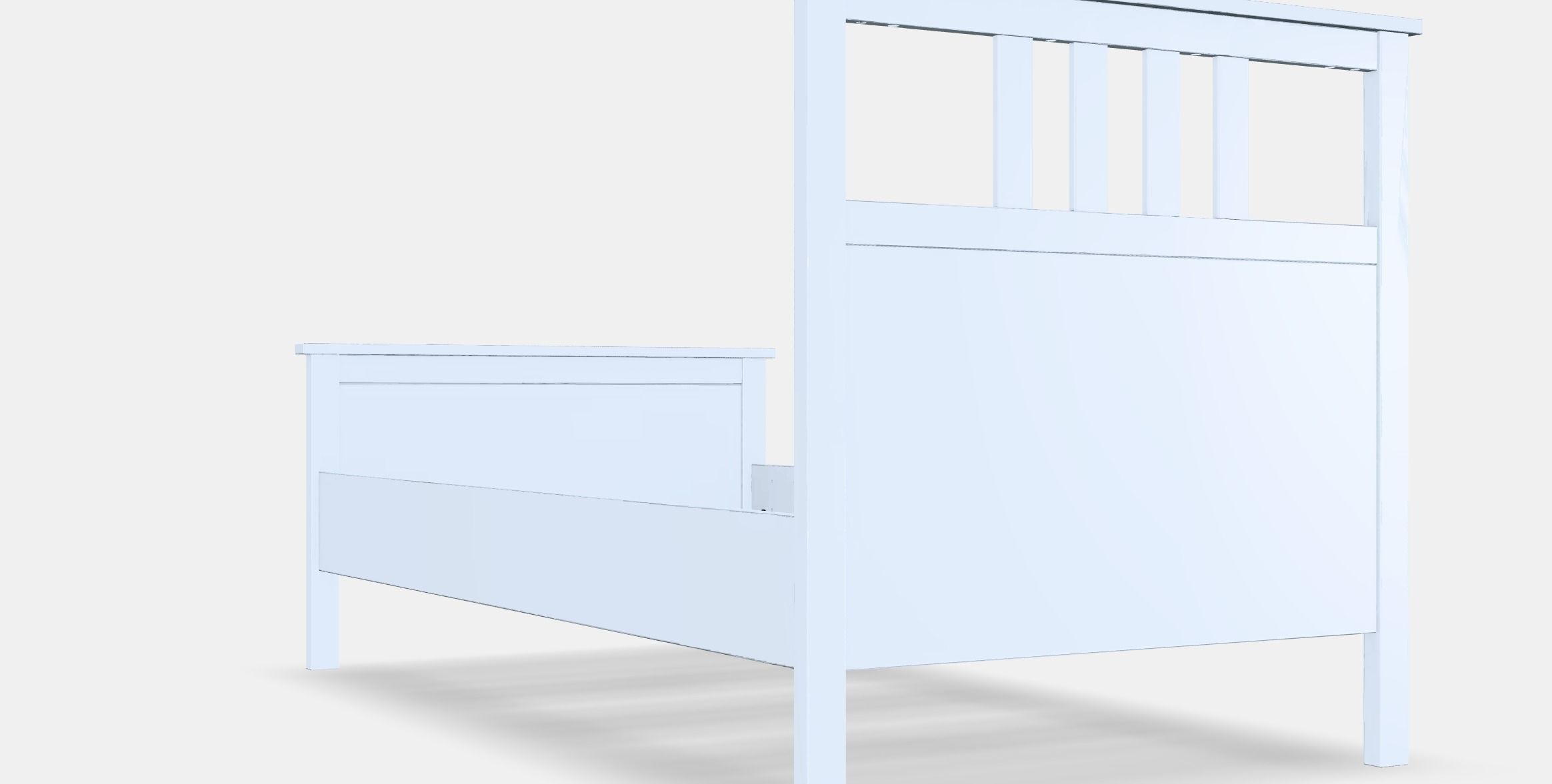 HEMNES Bed frame 6 Low-poly 3D model_2