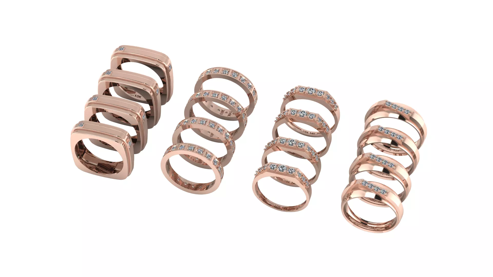 Ring collection  3D print model_0